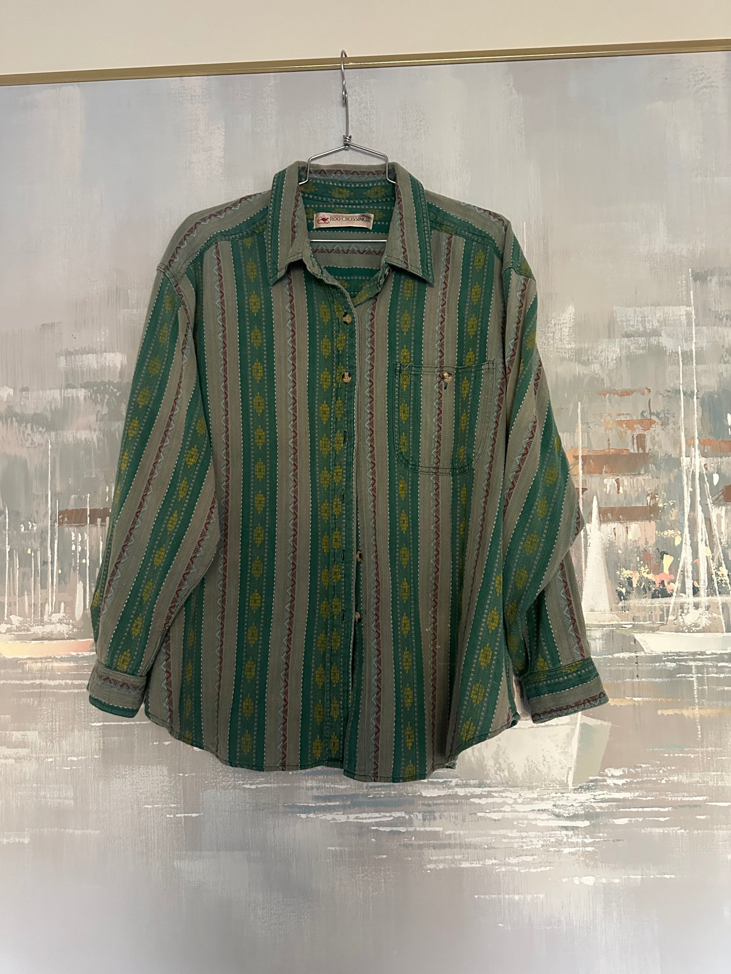 90s Green Stripe Shirt