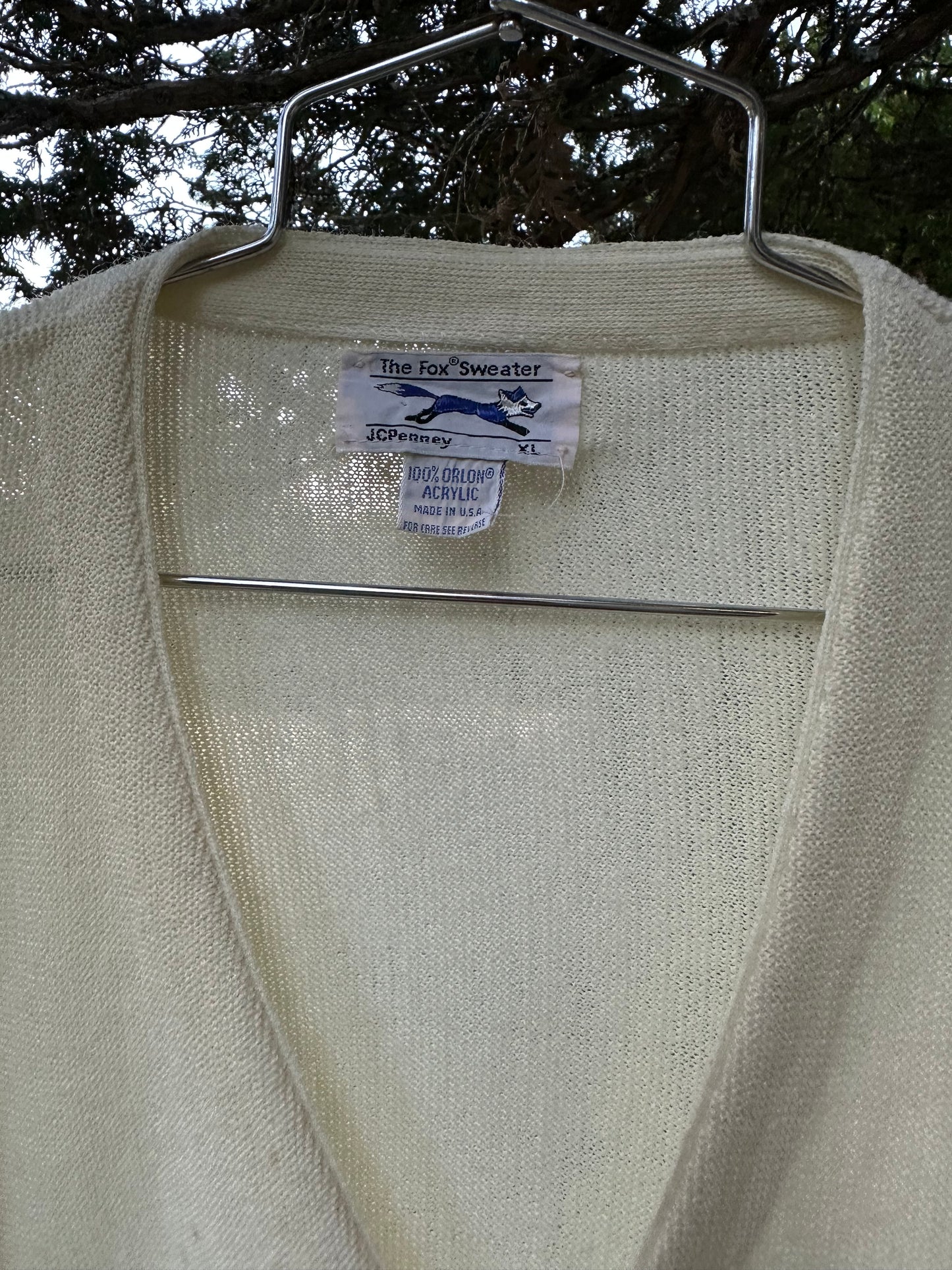 70s White Mr Roger’s Cardigan