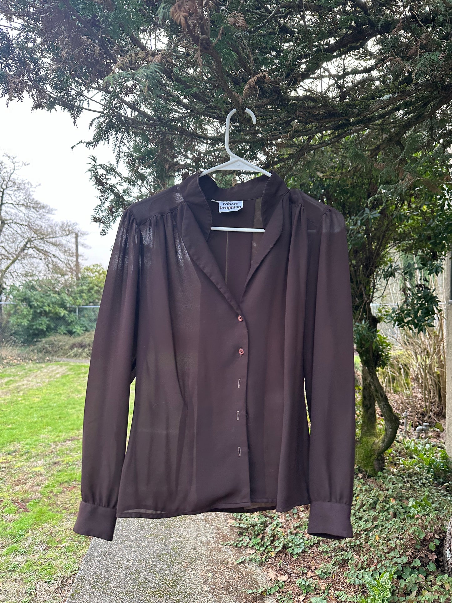 90s Brown Blouse