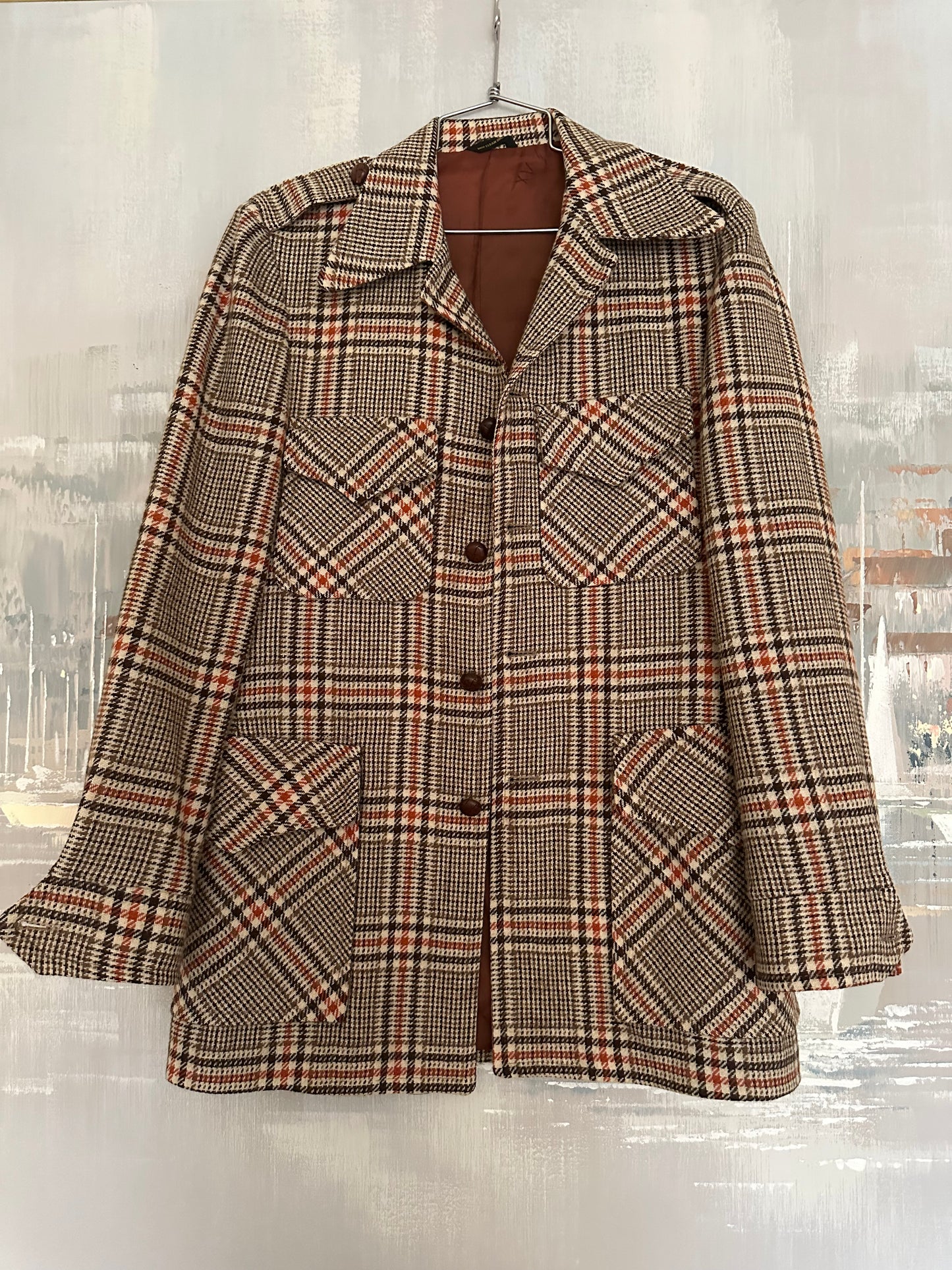 70s Brown Plaid Jacket - MTG Tradition