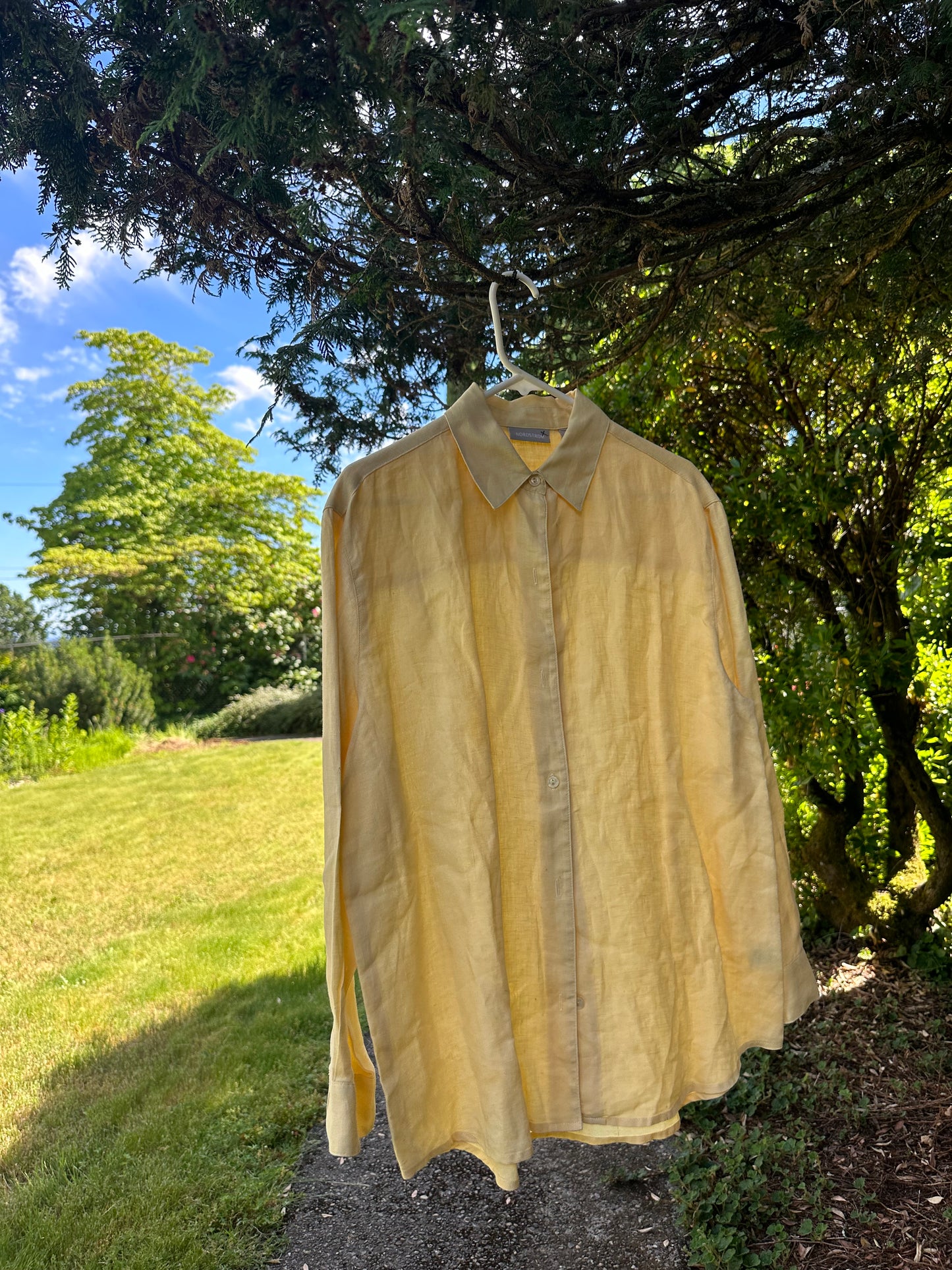 Y2K Yellow Linen Shirt