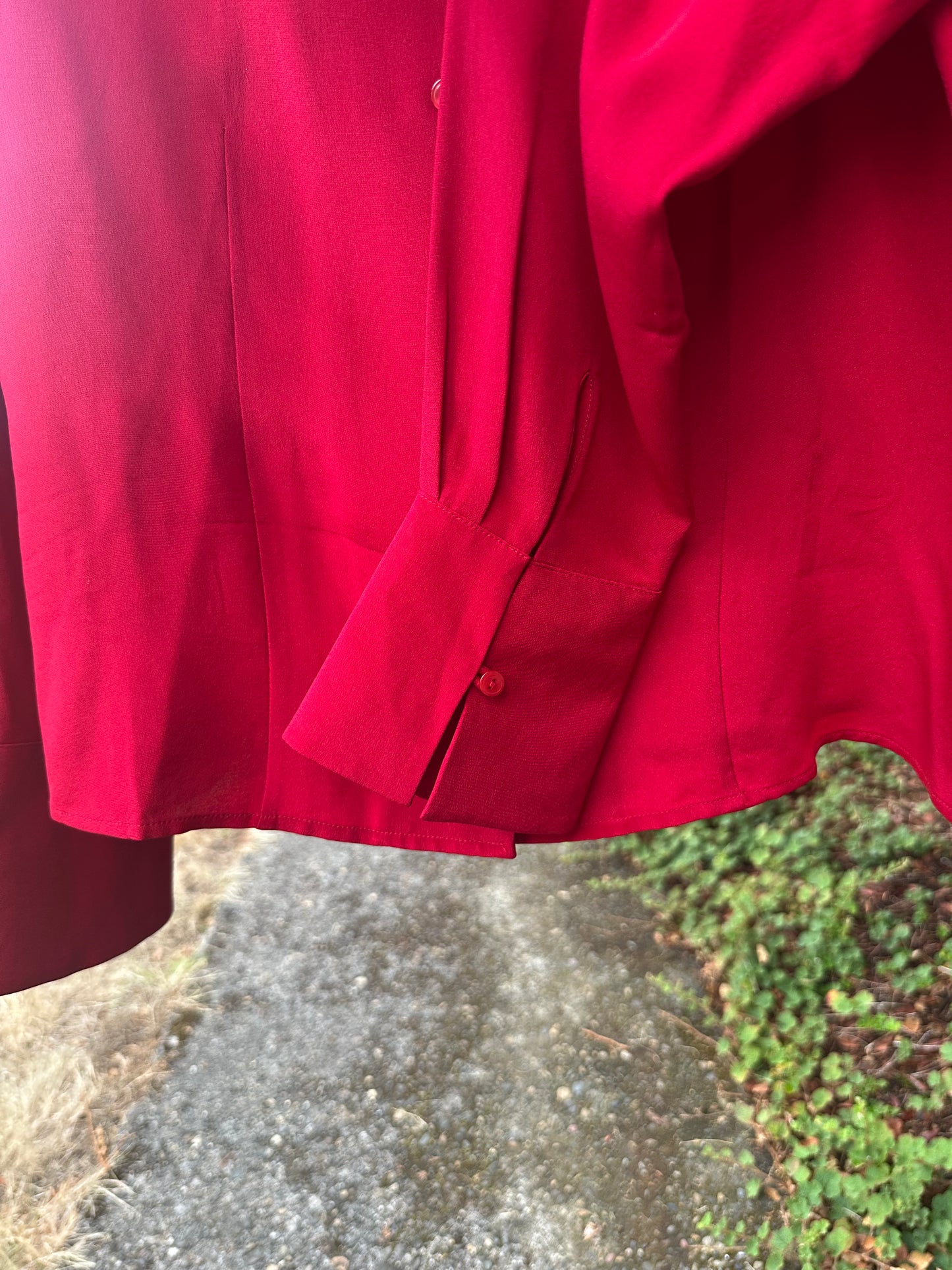 90s Red Silk Shirt — petite sophisticates