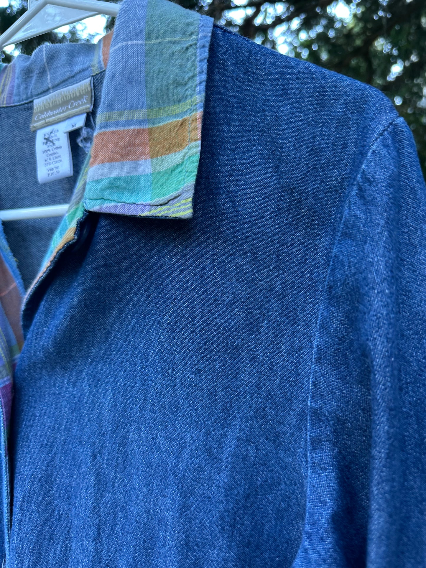 90s Denim Plaid Chore Jacket