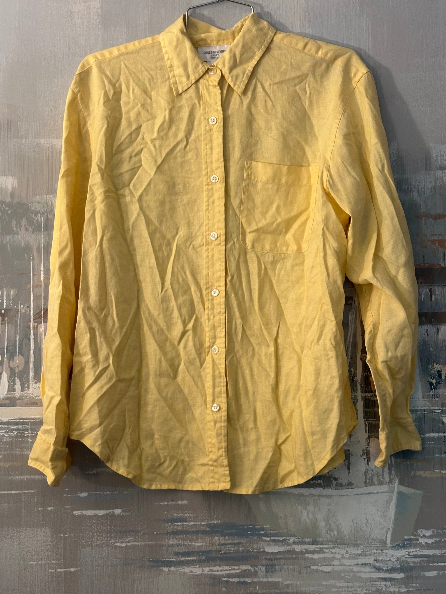 90s Yellow Linen Shirt— Jones New York