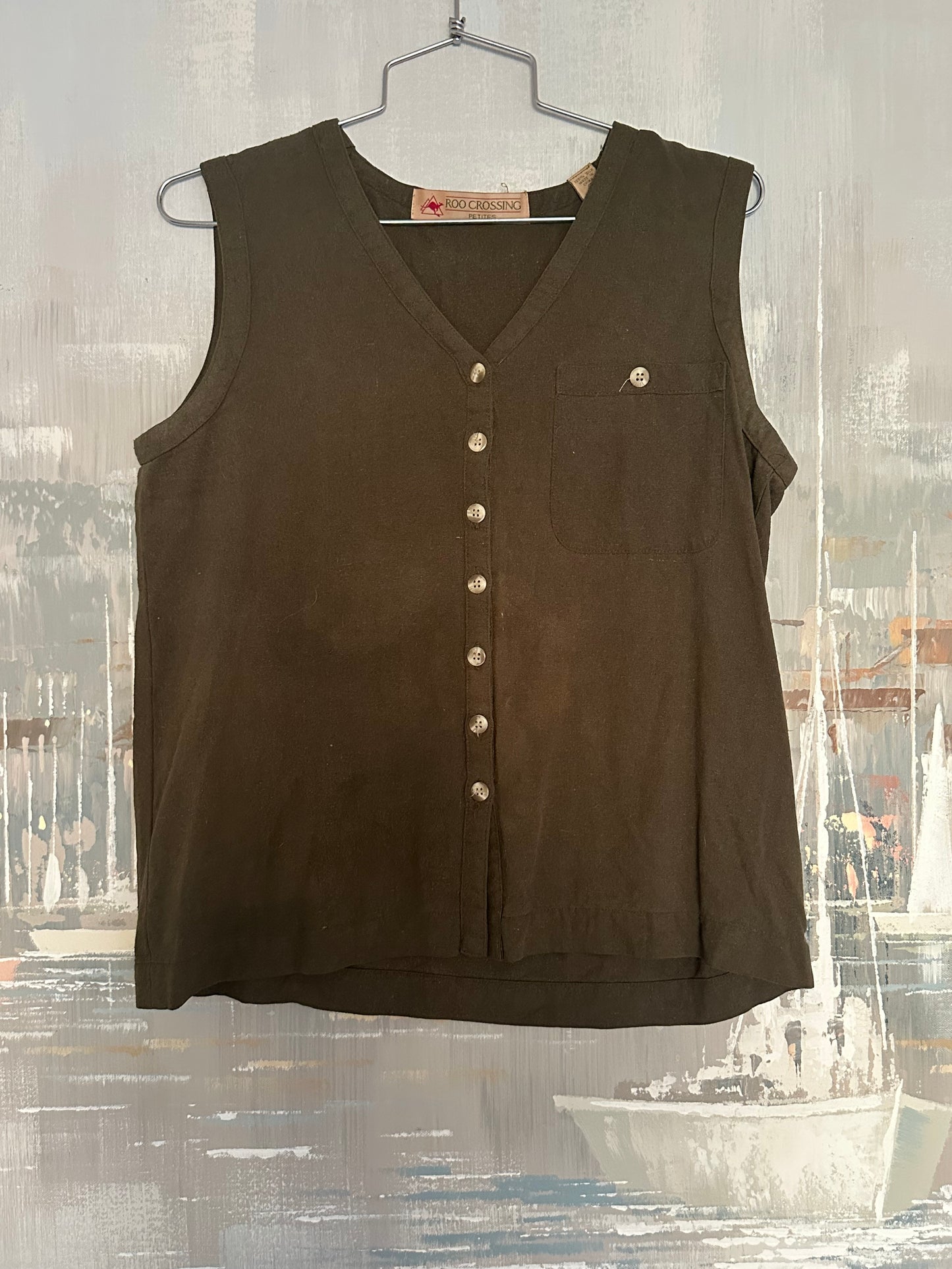 90s Green Silk Tank Top