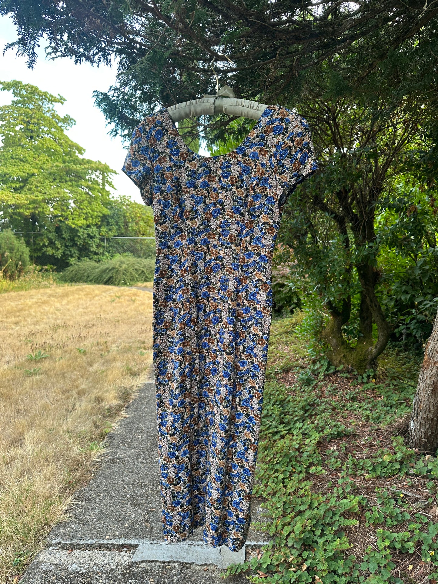 90s Blue Floral Dress