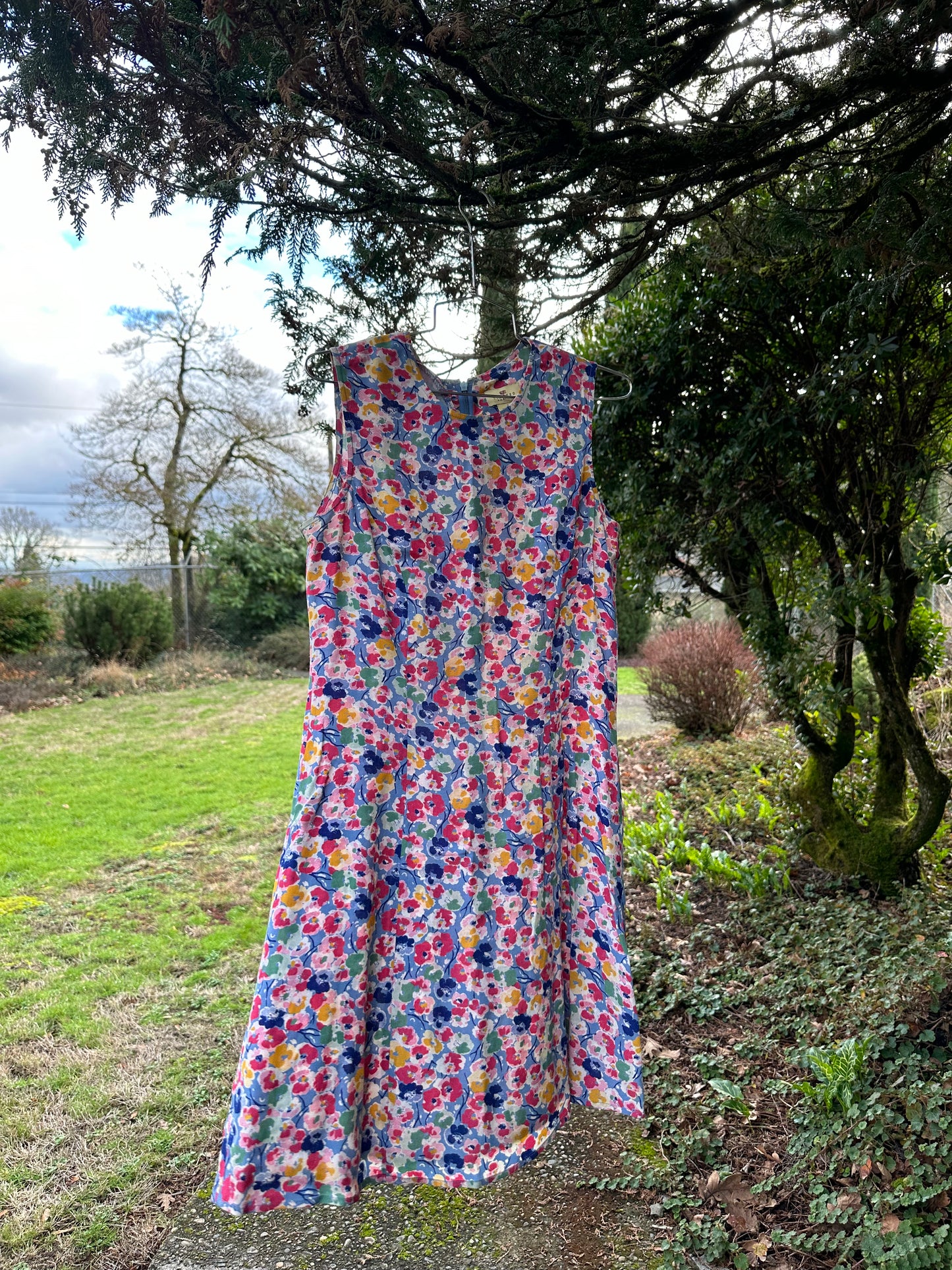 90s Floral Silk Dress