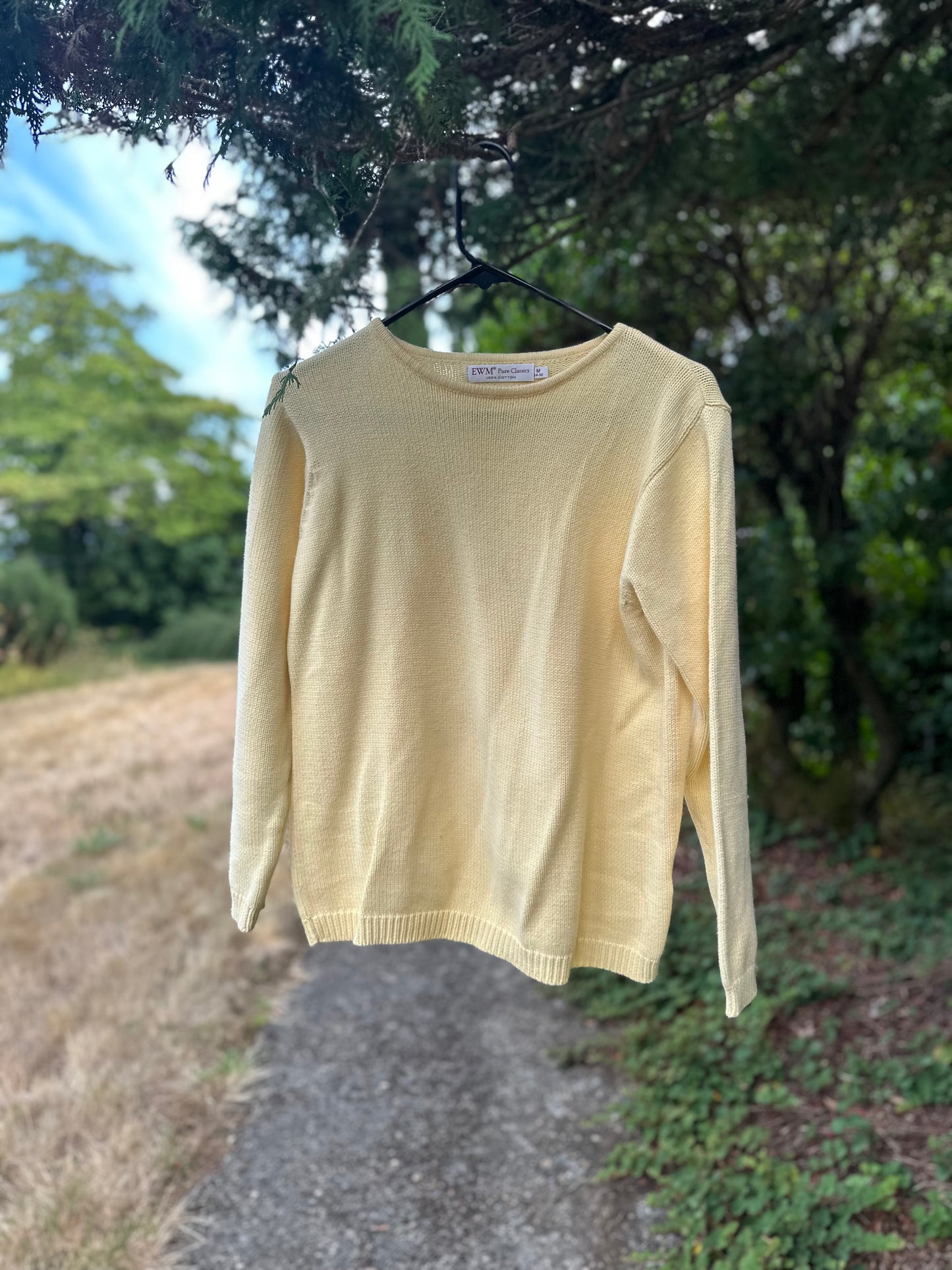 90s Yellow cotton sweater -EW Pure Classics