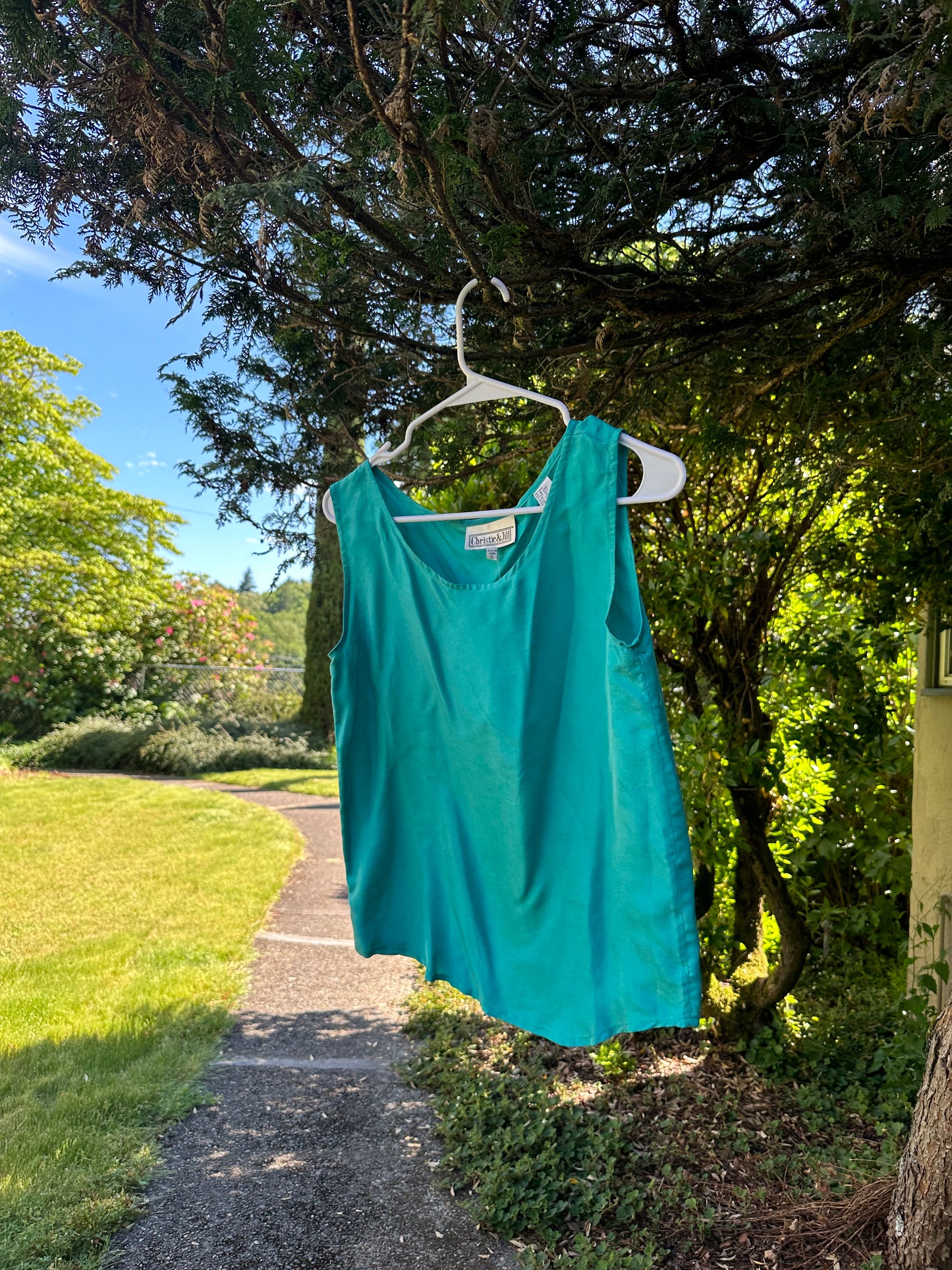 90s Teal silk Deadstock Shirt