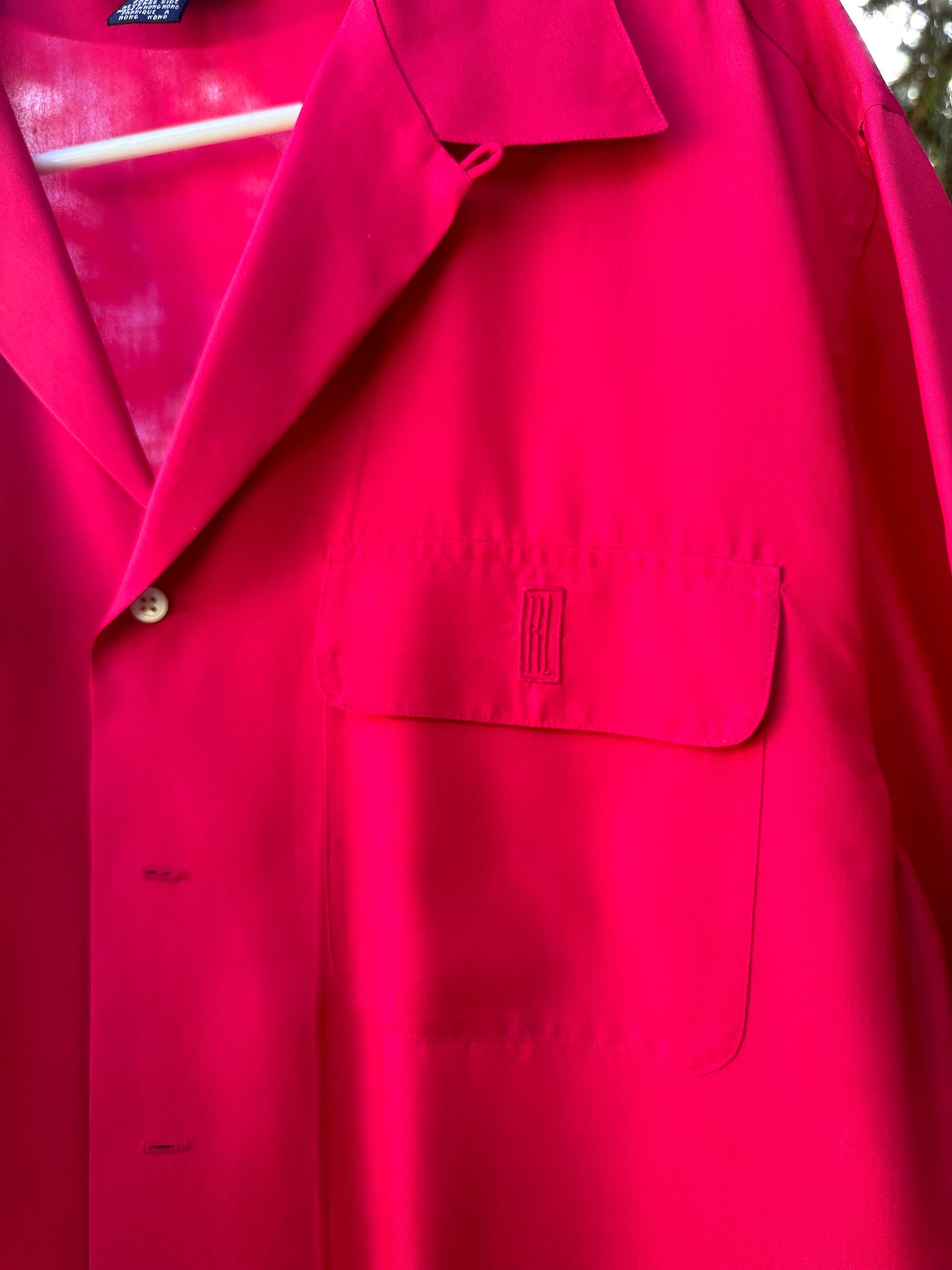 90s Red Silk Ralph Lauren Shirt