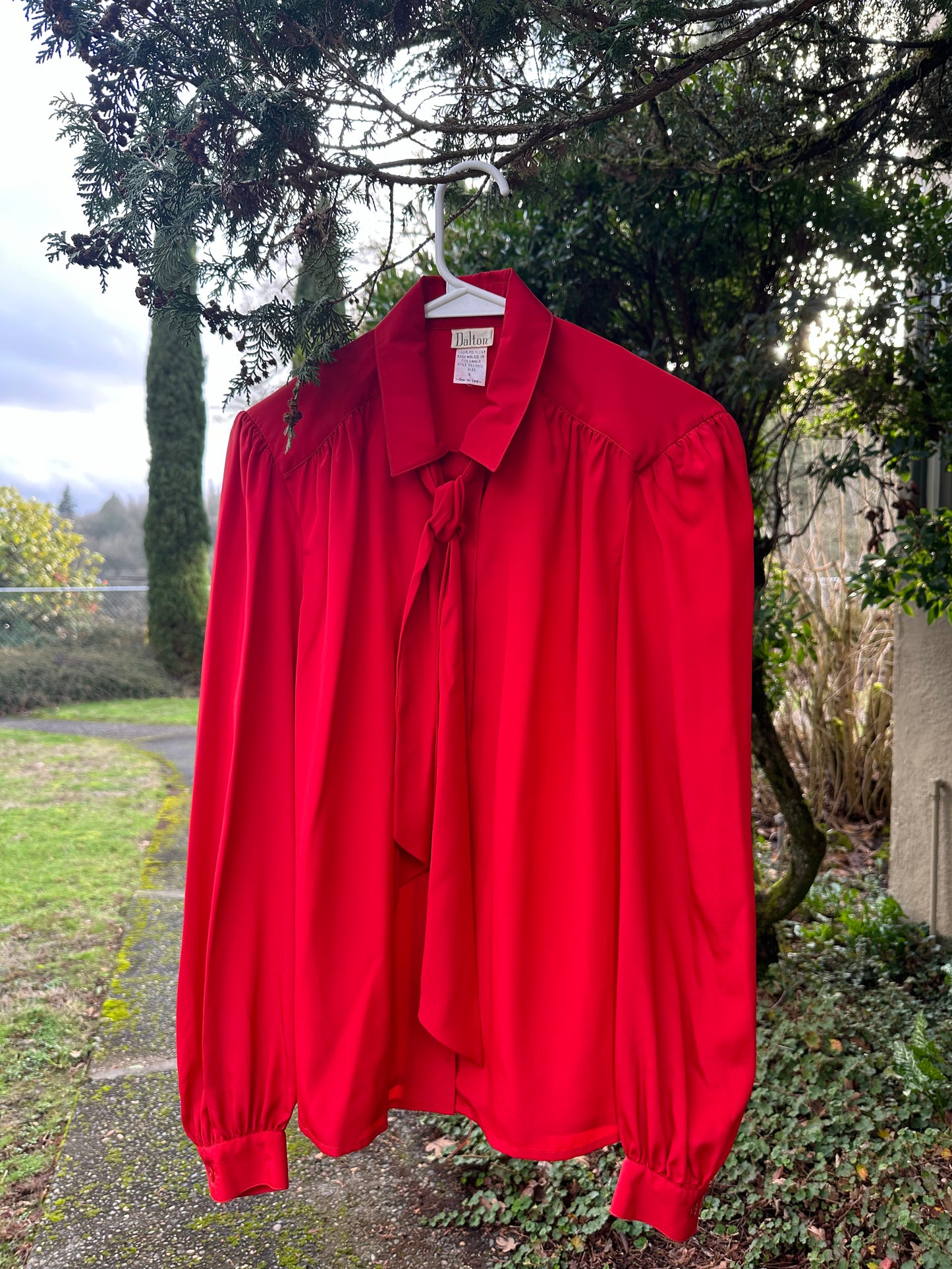 80s Red Blouse
