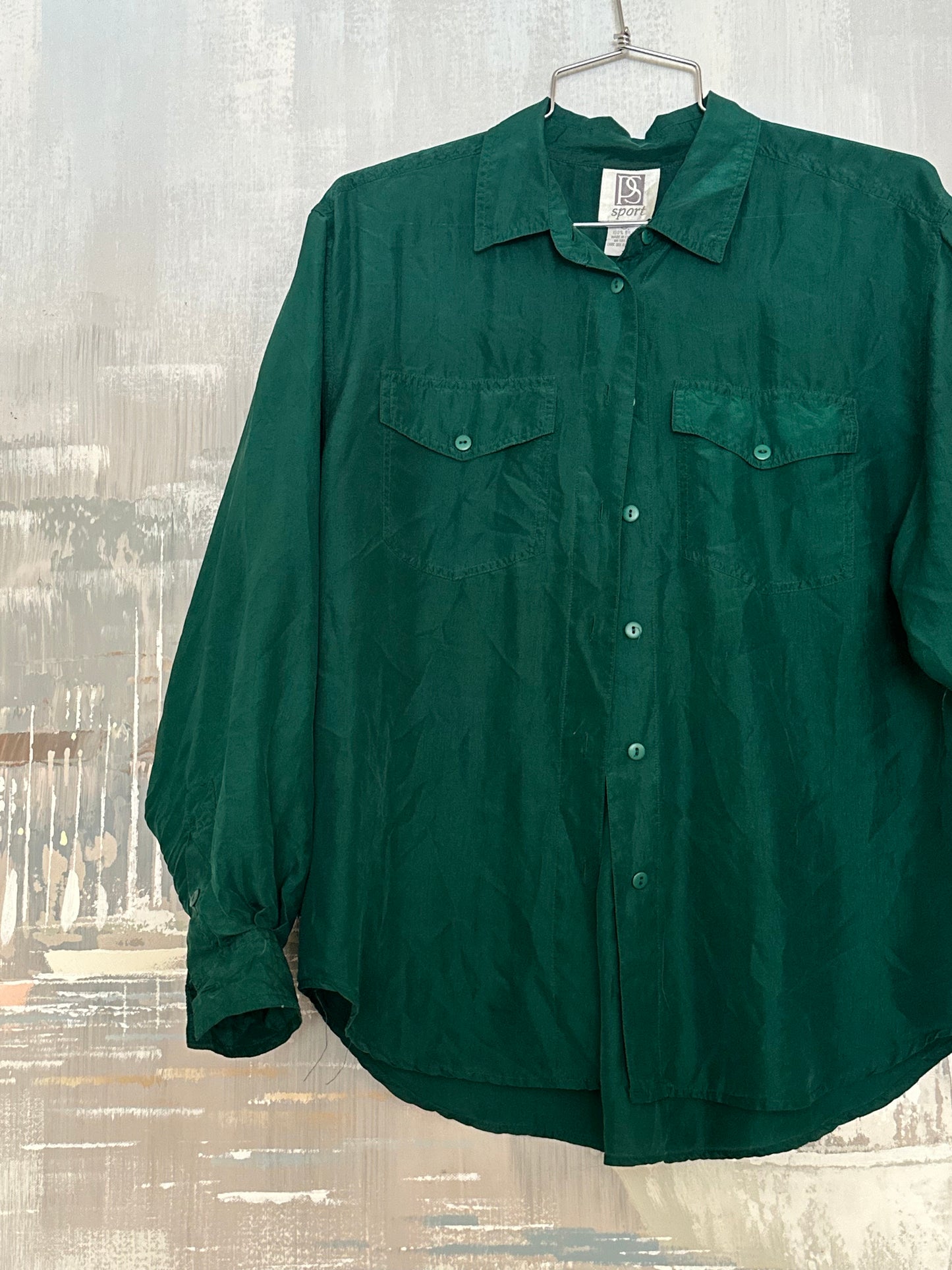 90s Green Silk Shirt