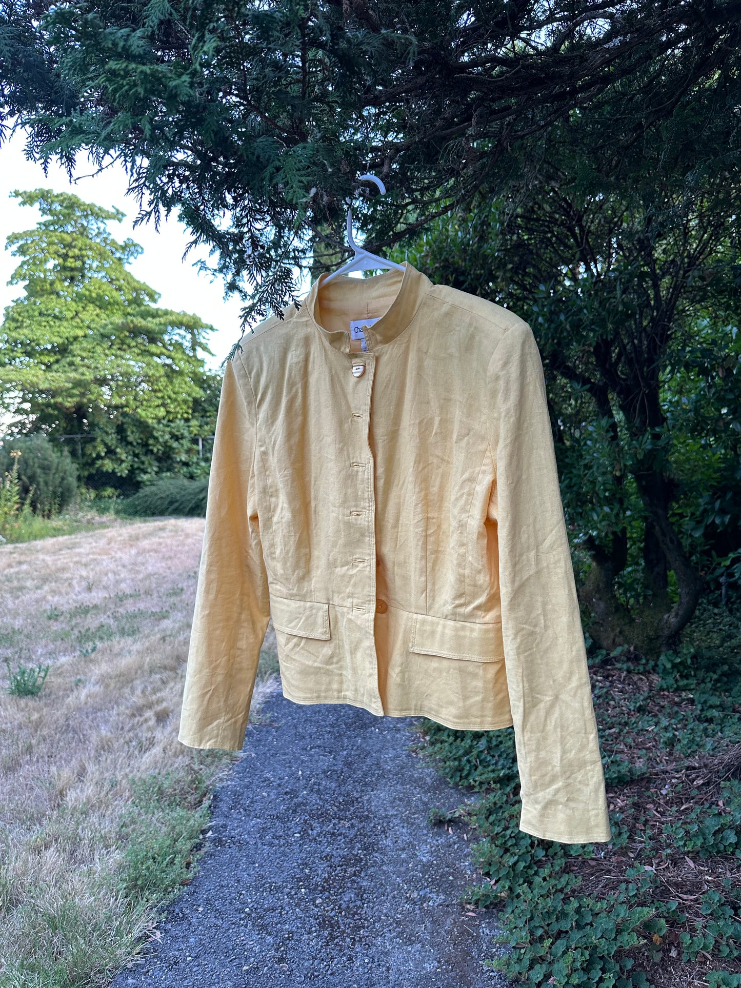 90s Yellow Linen Jacket