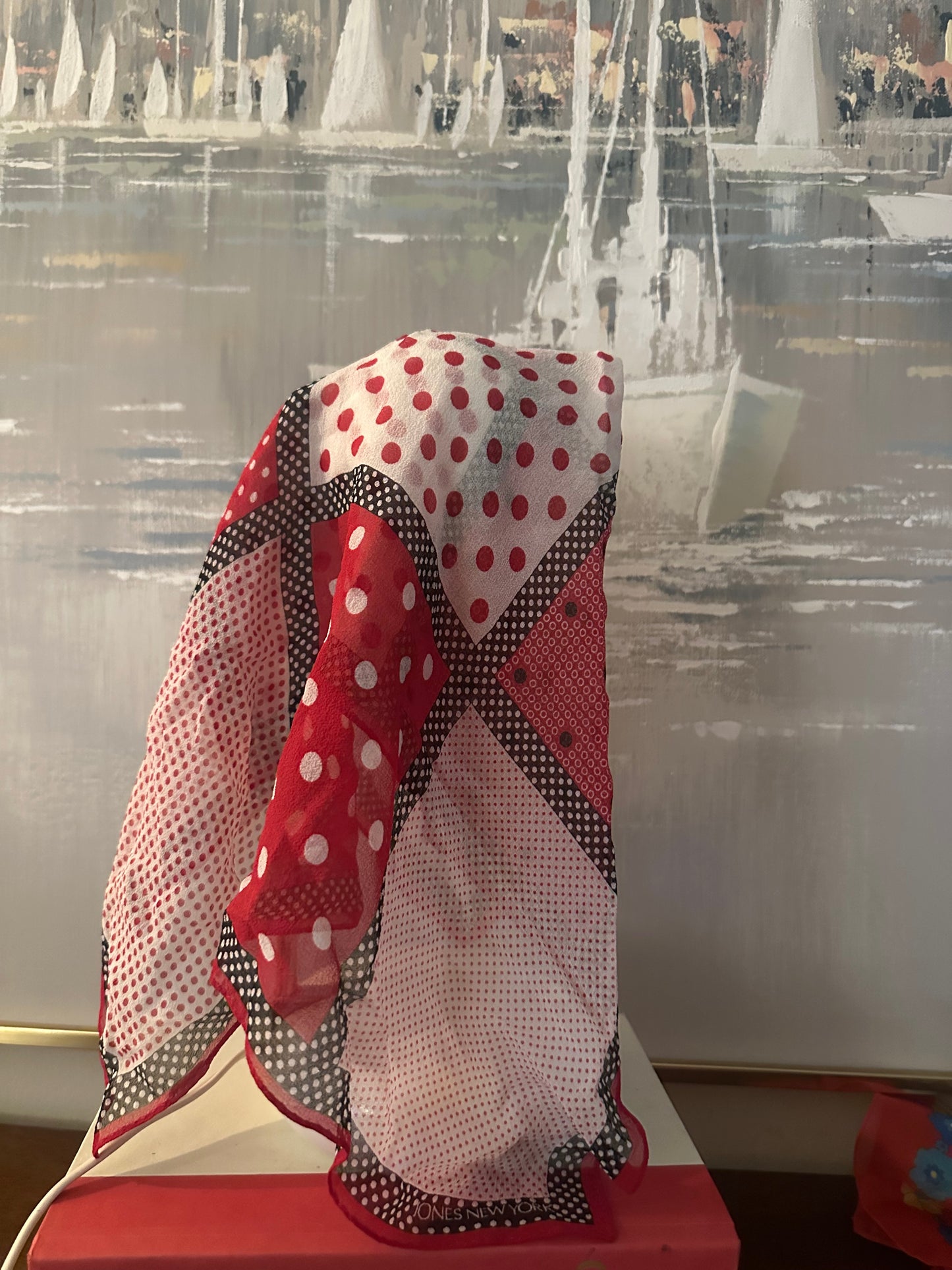 90s Red Polka Dot Scarf — Jones New York