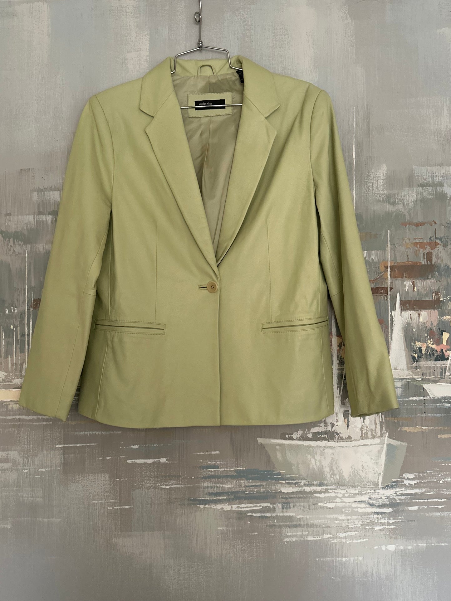 90s Green Leather Jacket - Valerie