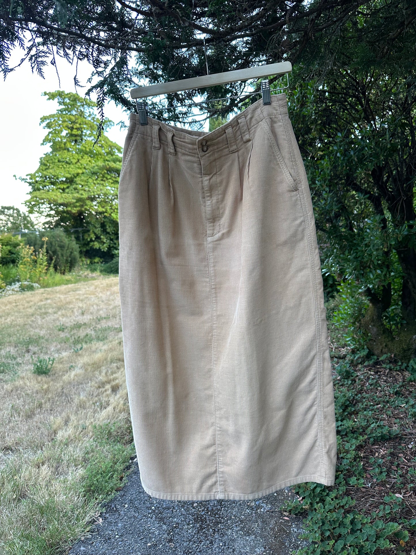 90s Tan Corduroy Skirt