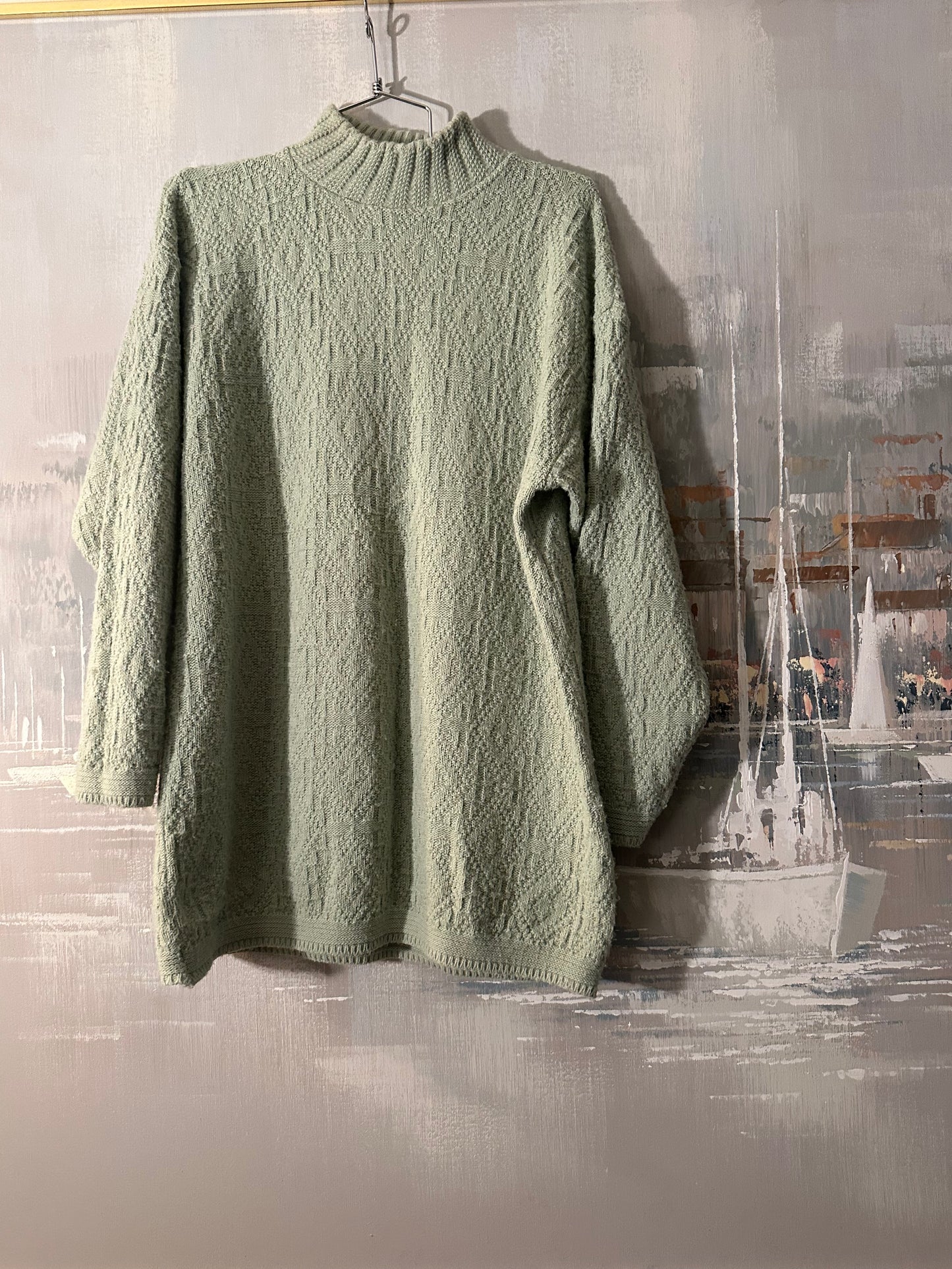 90s Green Cotton Sweater