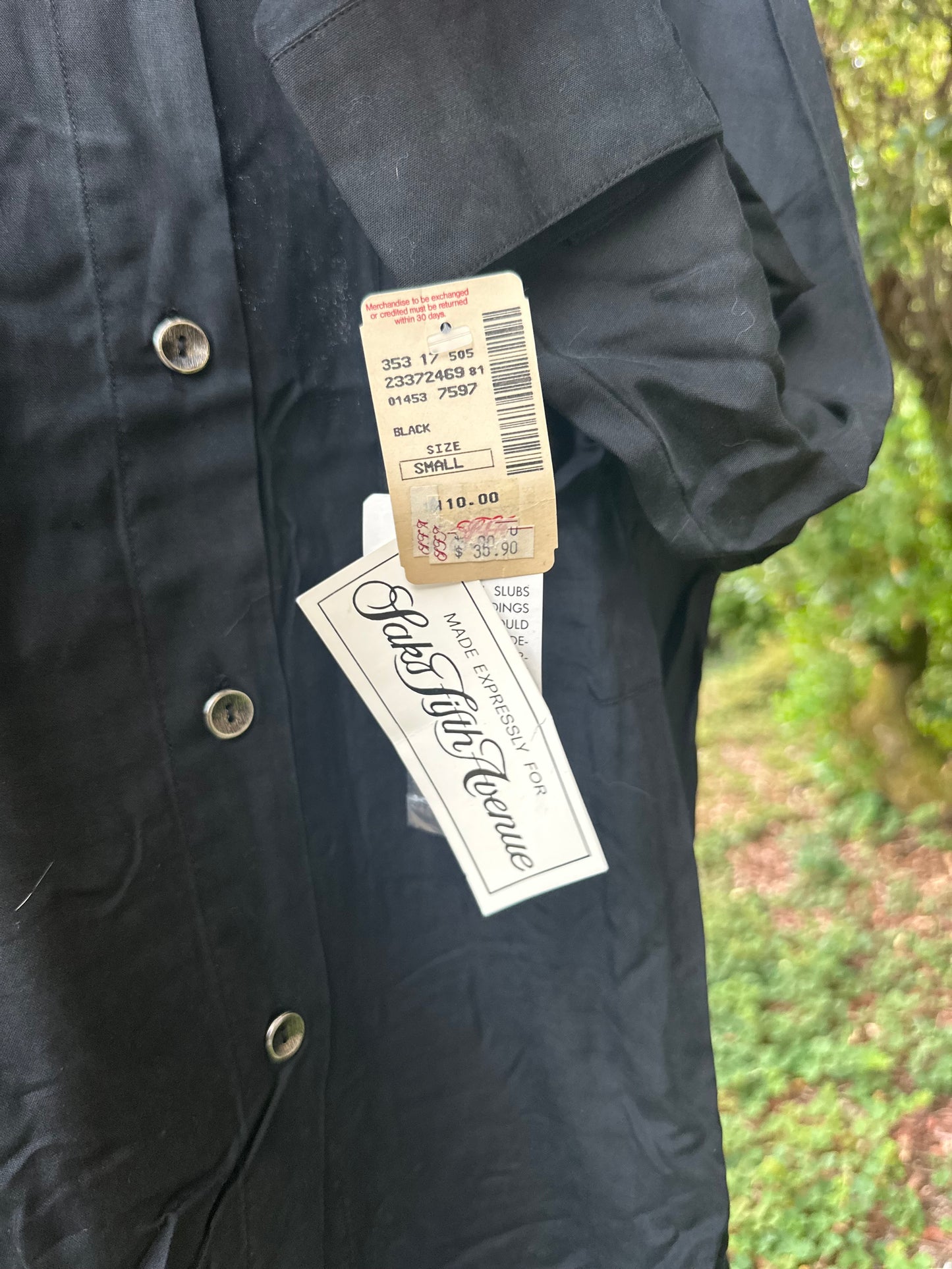 90s Saks Fifth Avenue Deadstock Silk Shirt