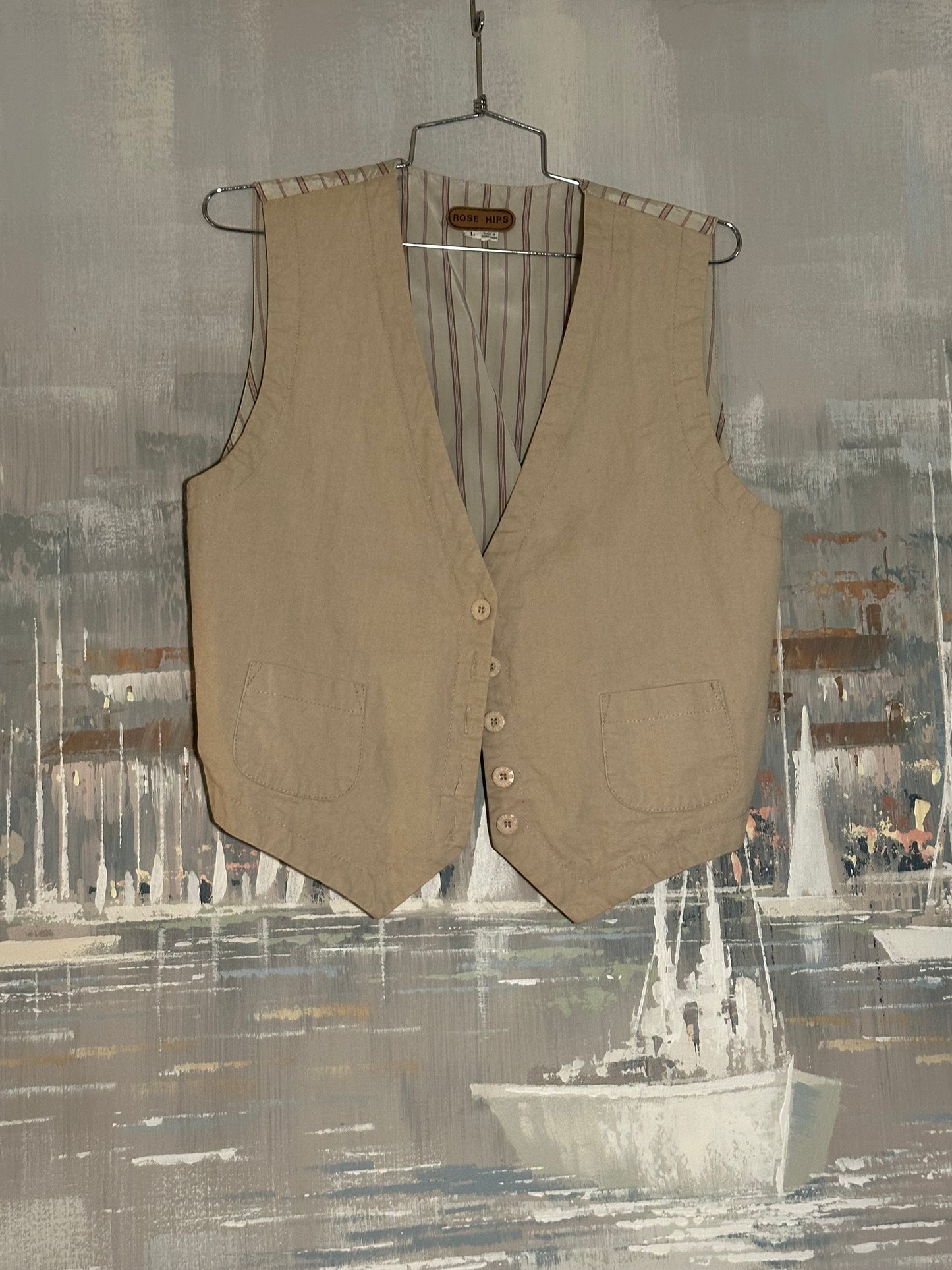 90s Tan Cotton Vest