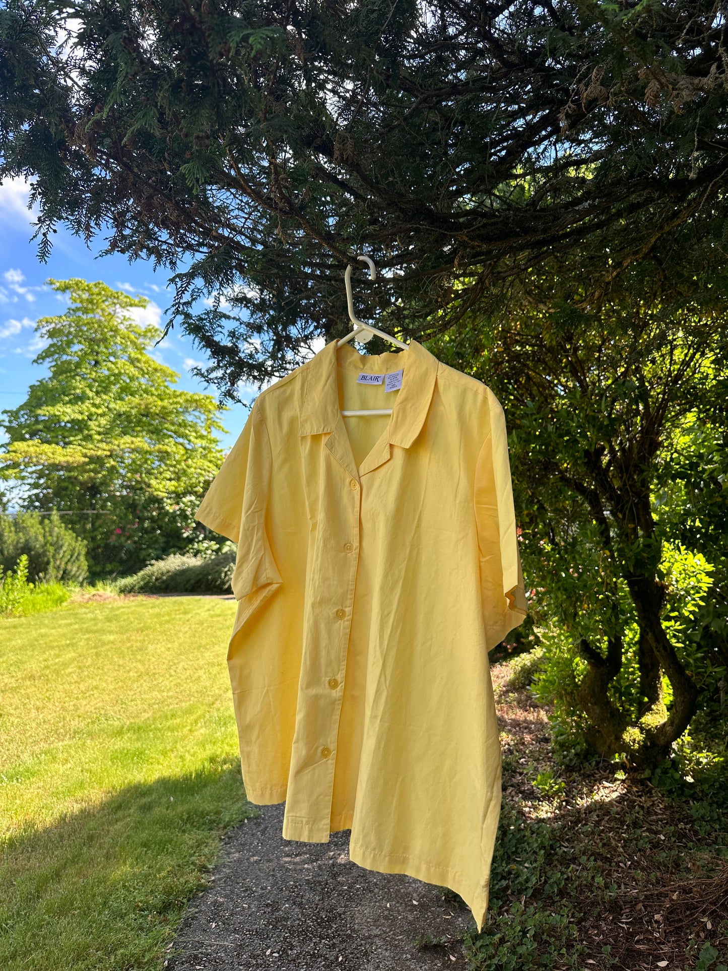 90s Yellow Button Up