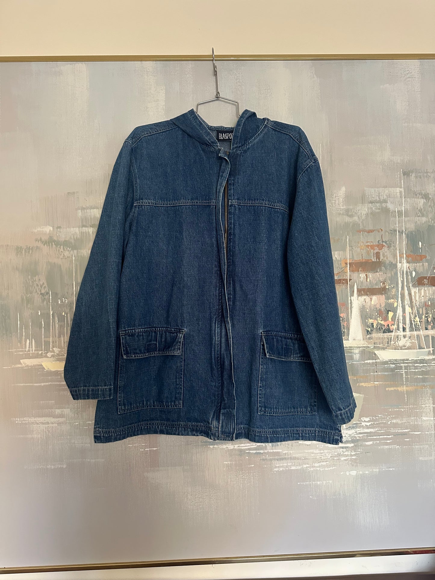 90s Denim Hooded Jacket - Bassport