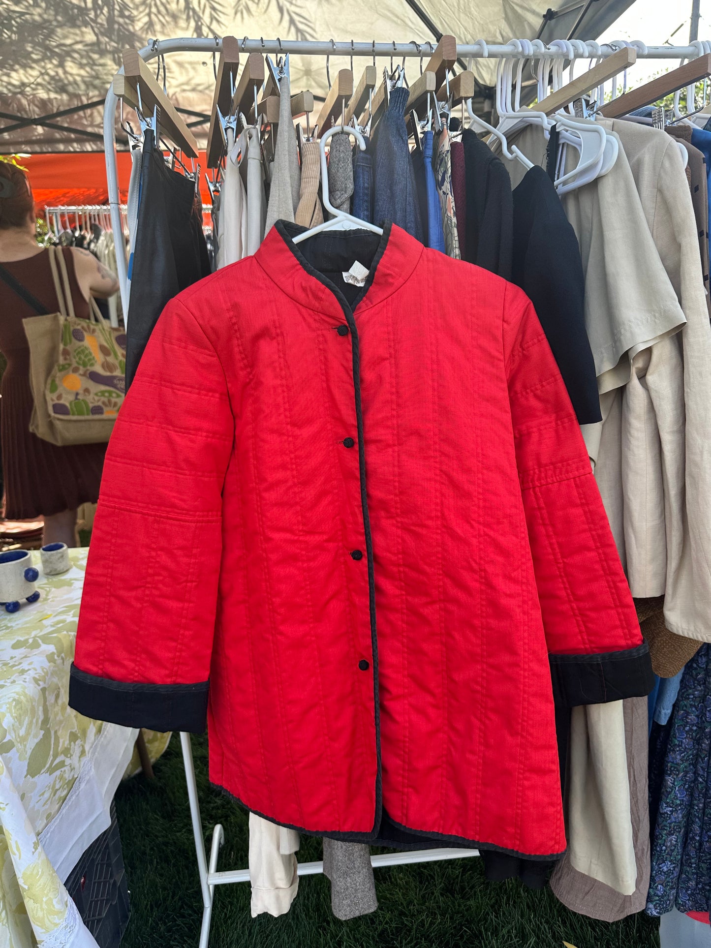 90s Red Quilted Jacket