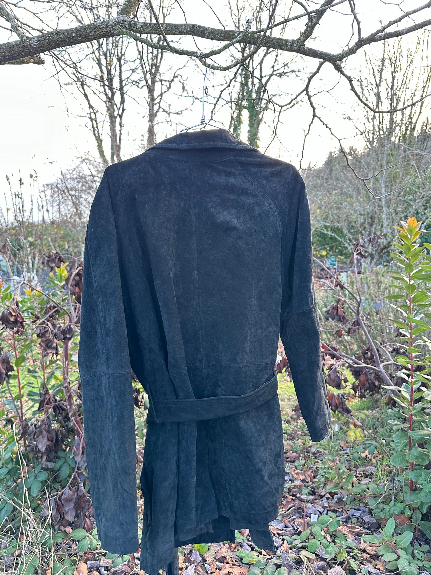 Y2K Black Suede Tie Jacket