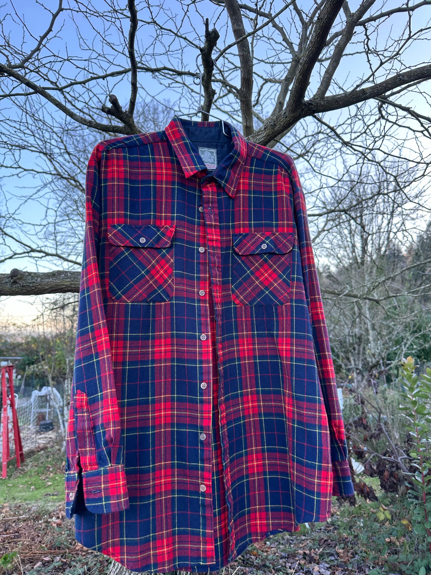 90s Red and Blue Plaid flannel
