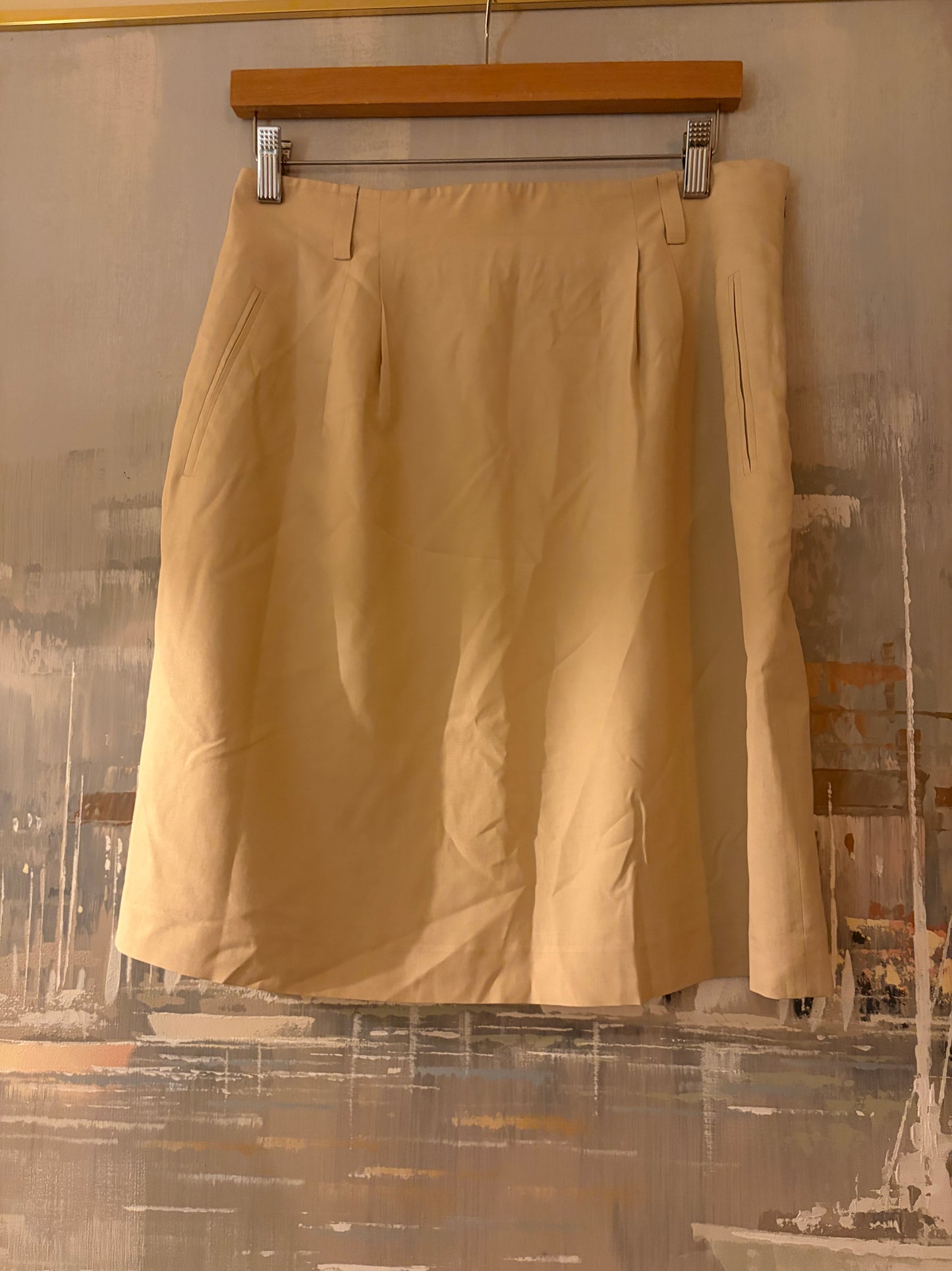 90s White Silk Skirt
