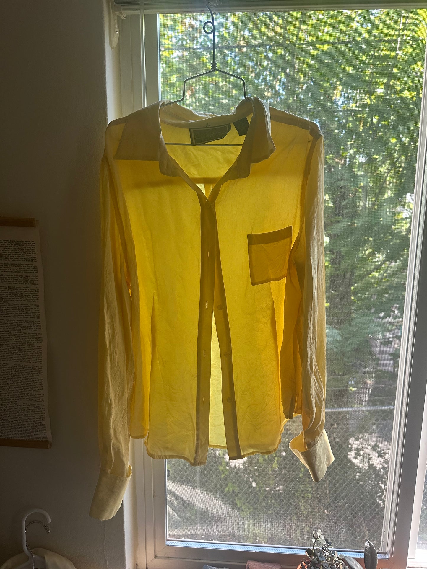 90s Yellow Silk Shirt