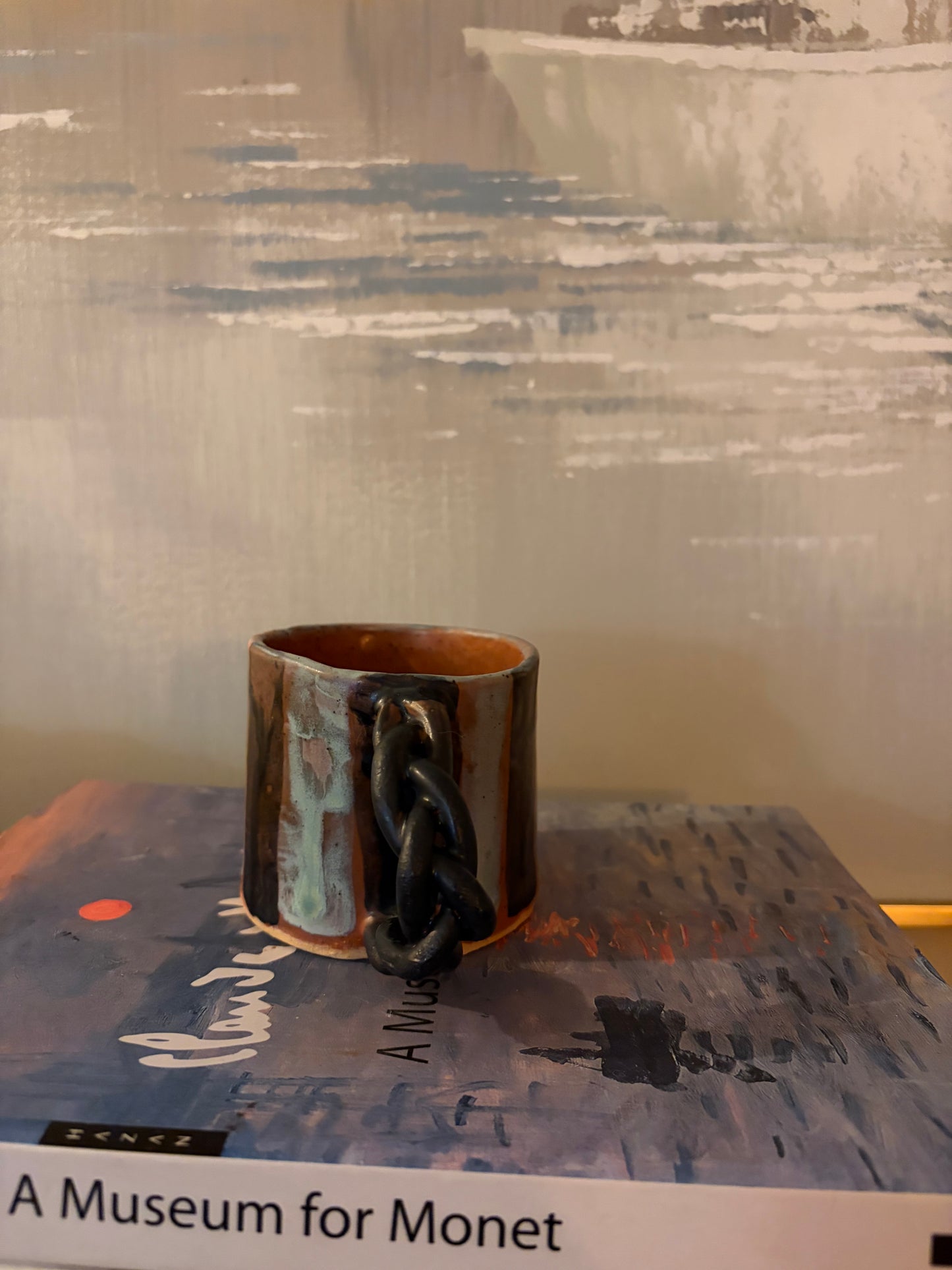 Handmade Stripe twist handle Mug