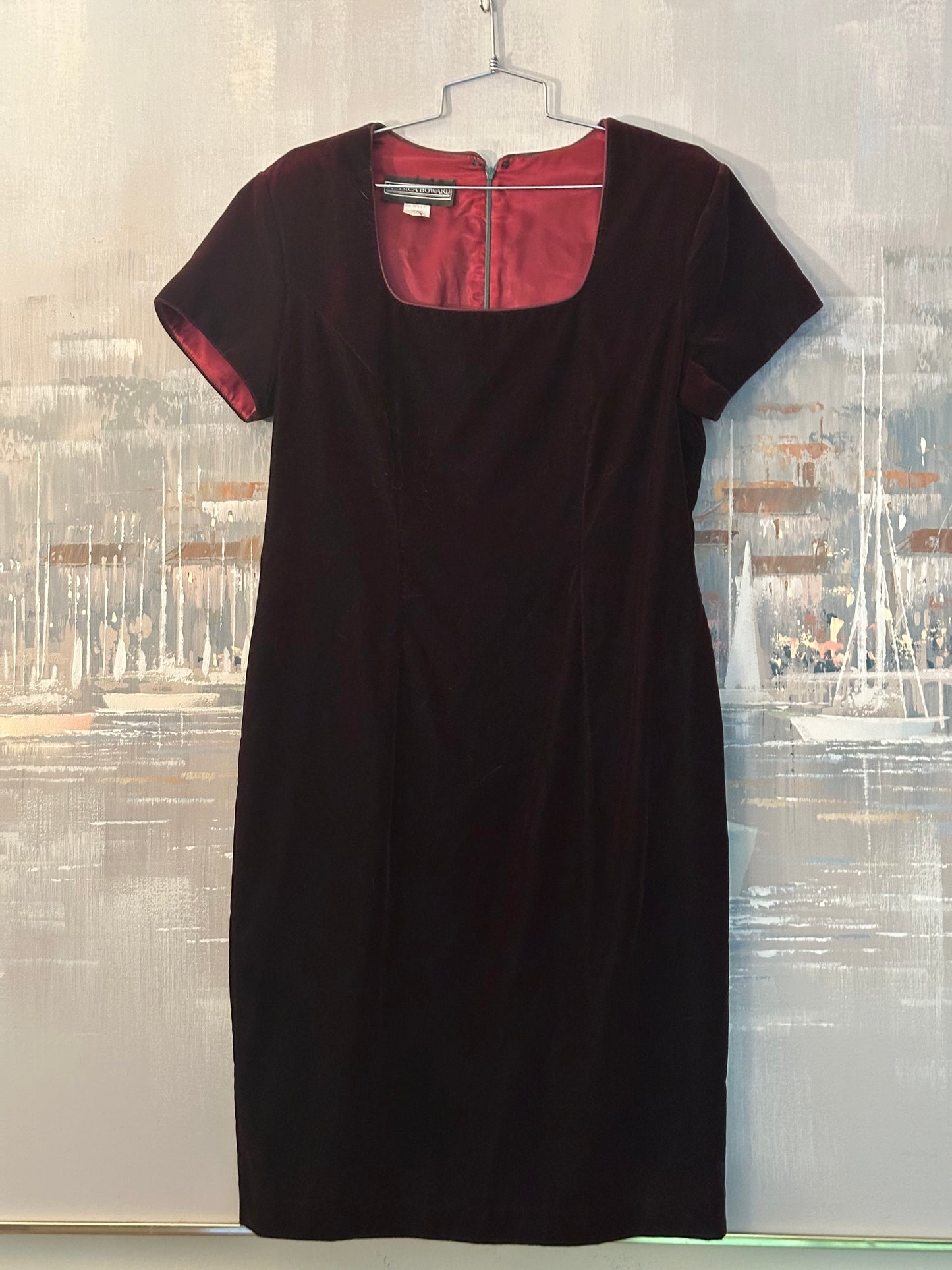 90s Burgundy Velvet Dress — Jessica Howard