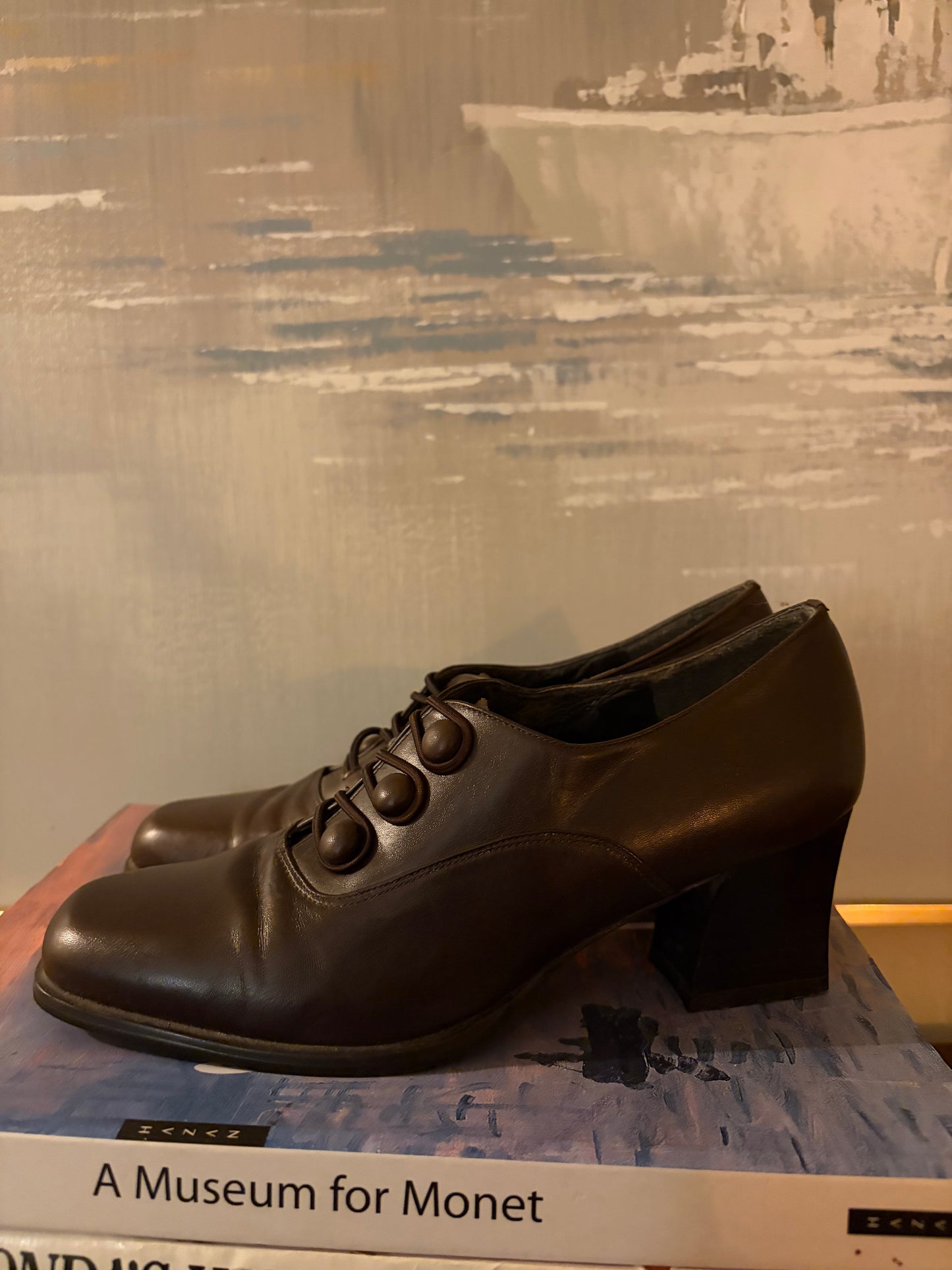 90s Brown Button Shoes - Amanda Smith