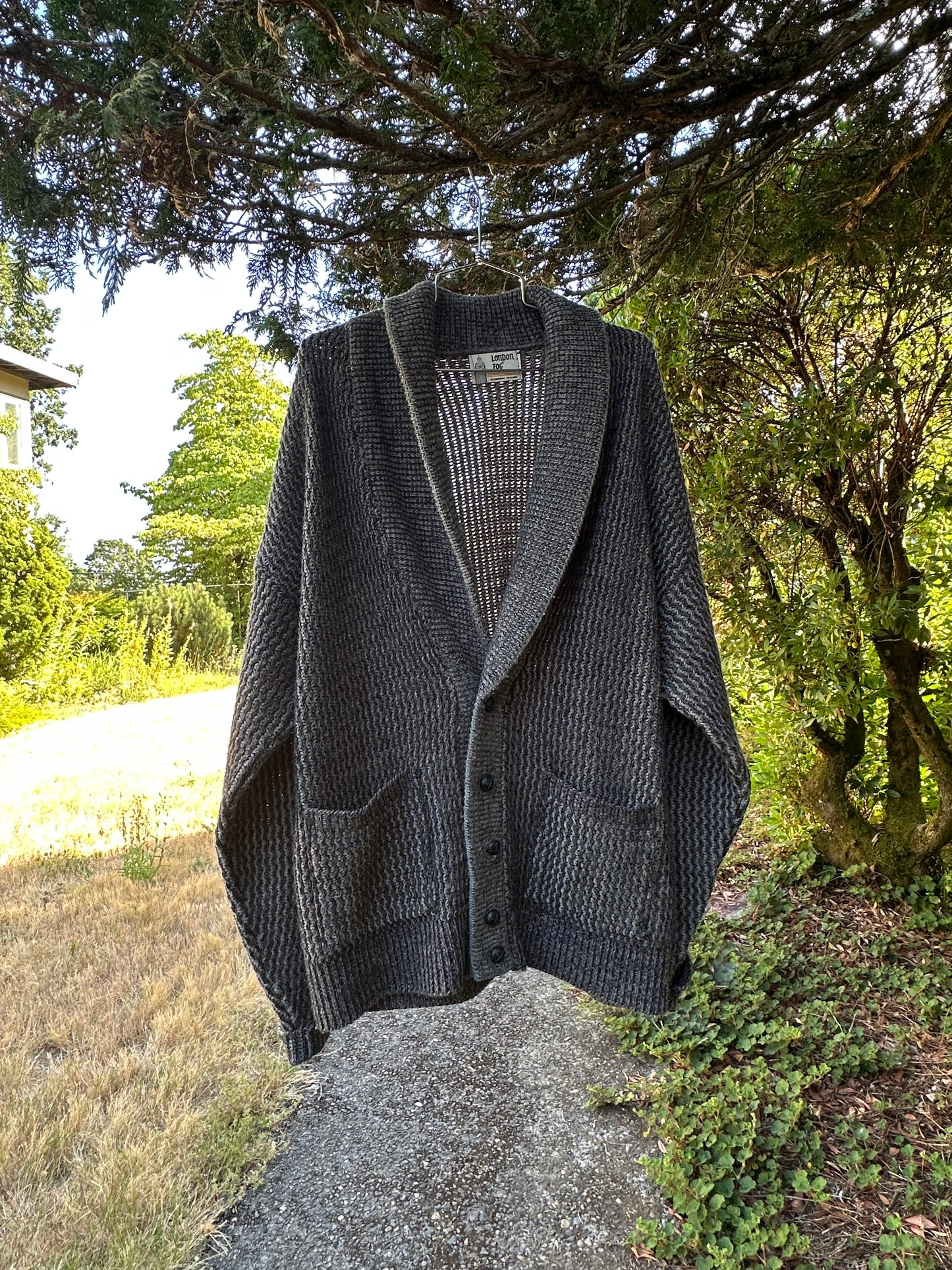 90s Grey London Fog Cardigan