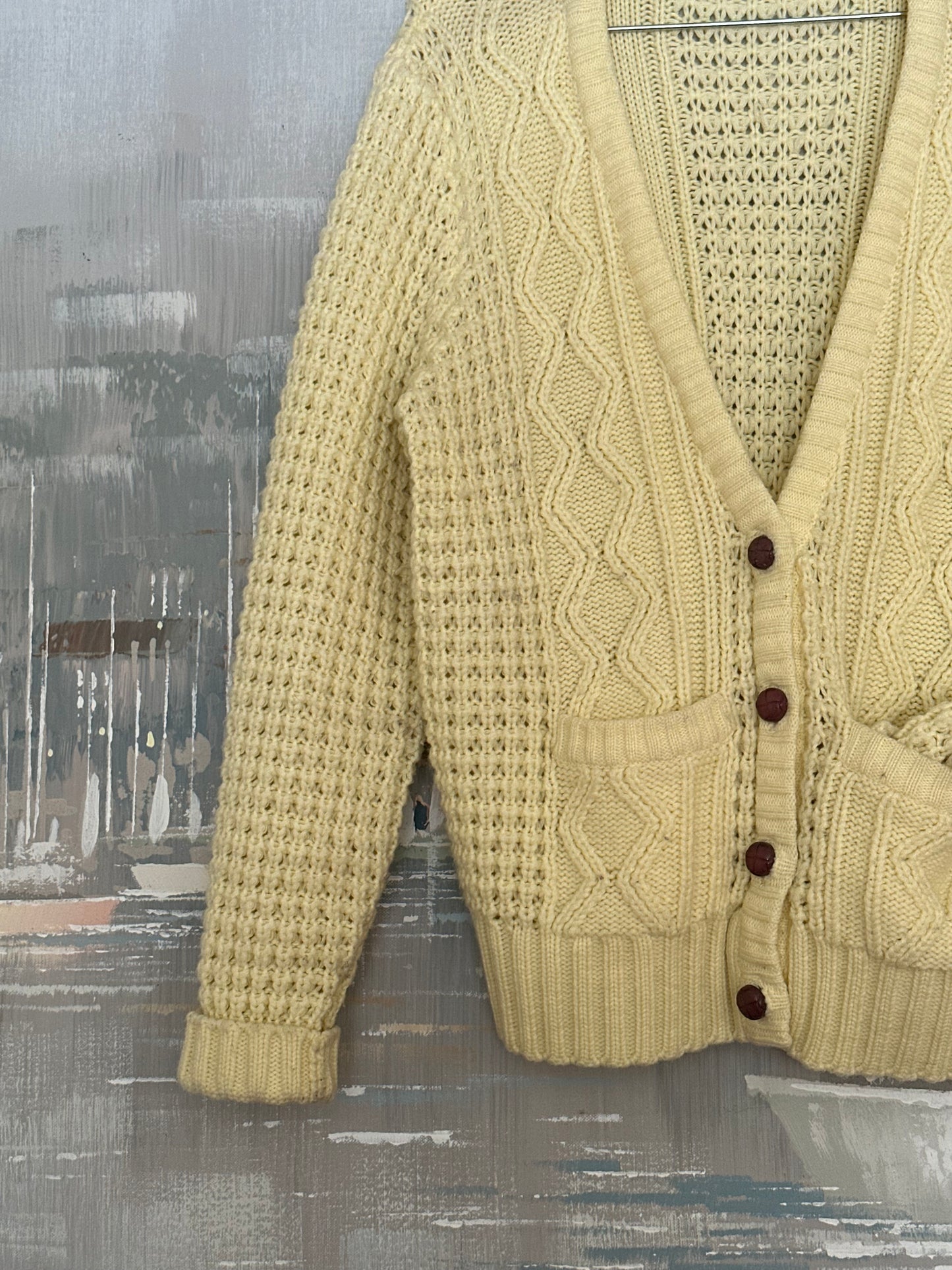 80s/90s Yellow Fisherman Cardigan