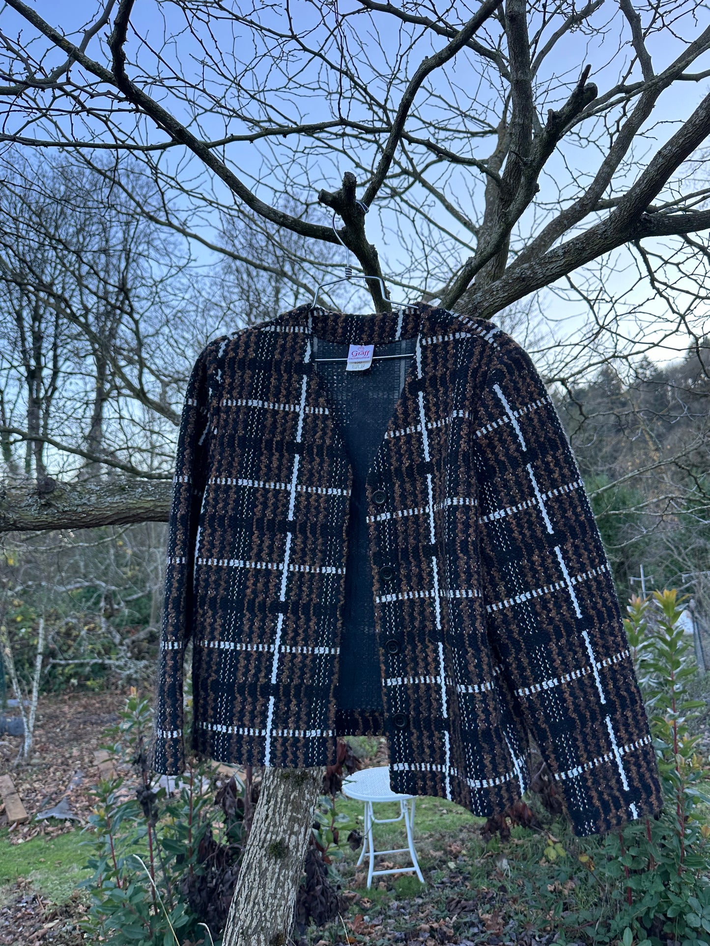 90s Black Plaid Jacket