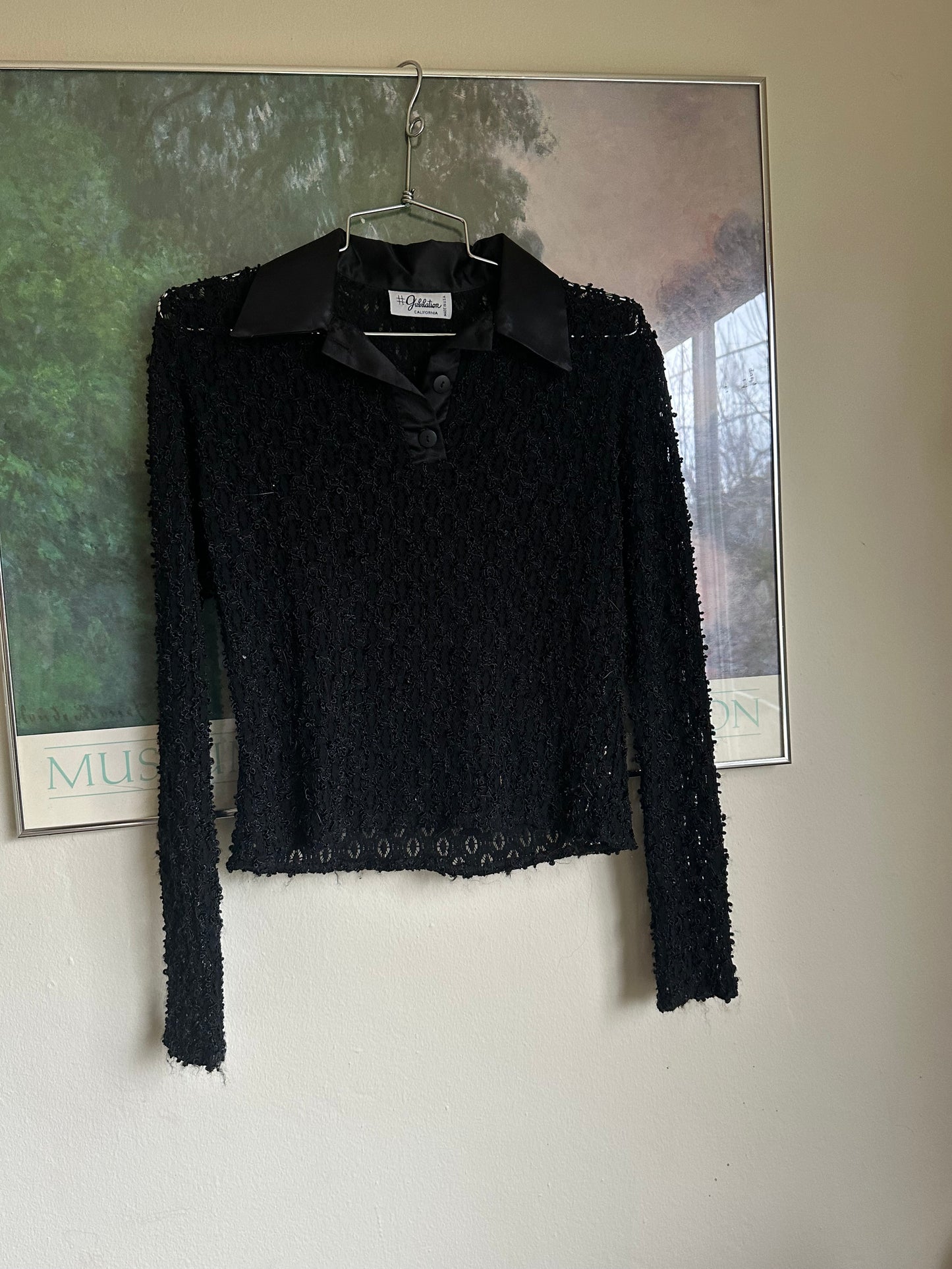 60s/70s Black Lace Shirt