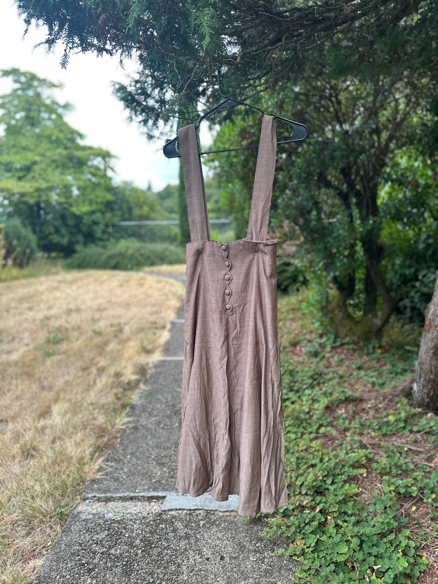 80s/90s High Waisted Skirt With suspenders