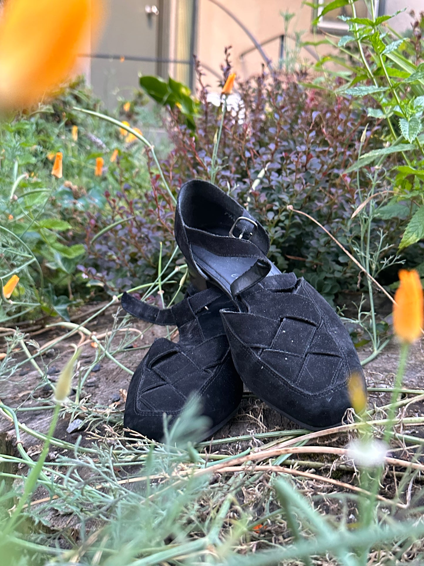 Black suede shoes