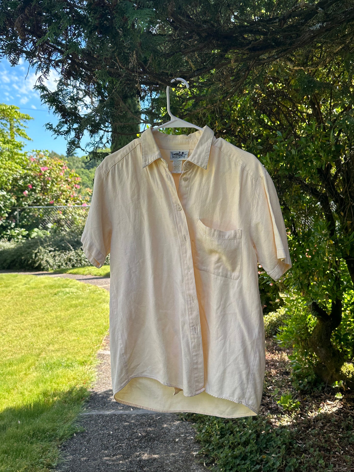 90s Yellow Cotton Button Up
