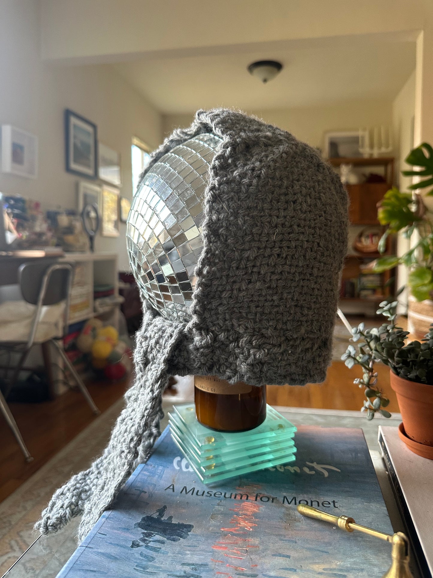 Hand Woven Bonnet/Balaclava- grey 3