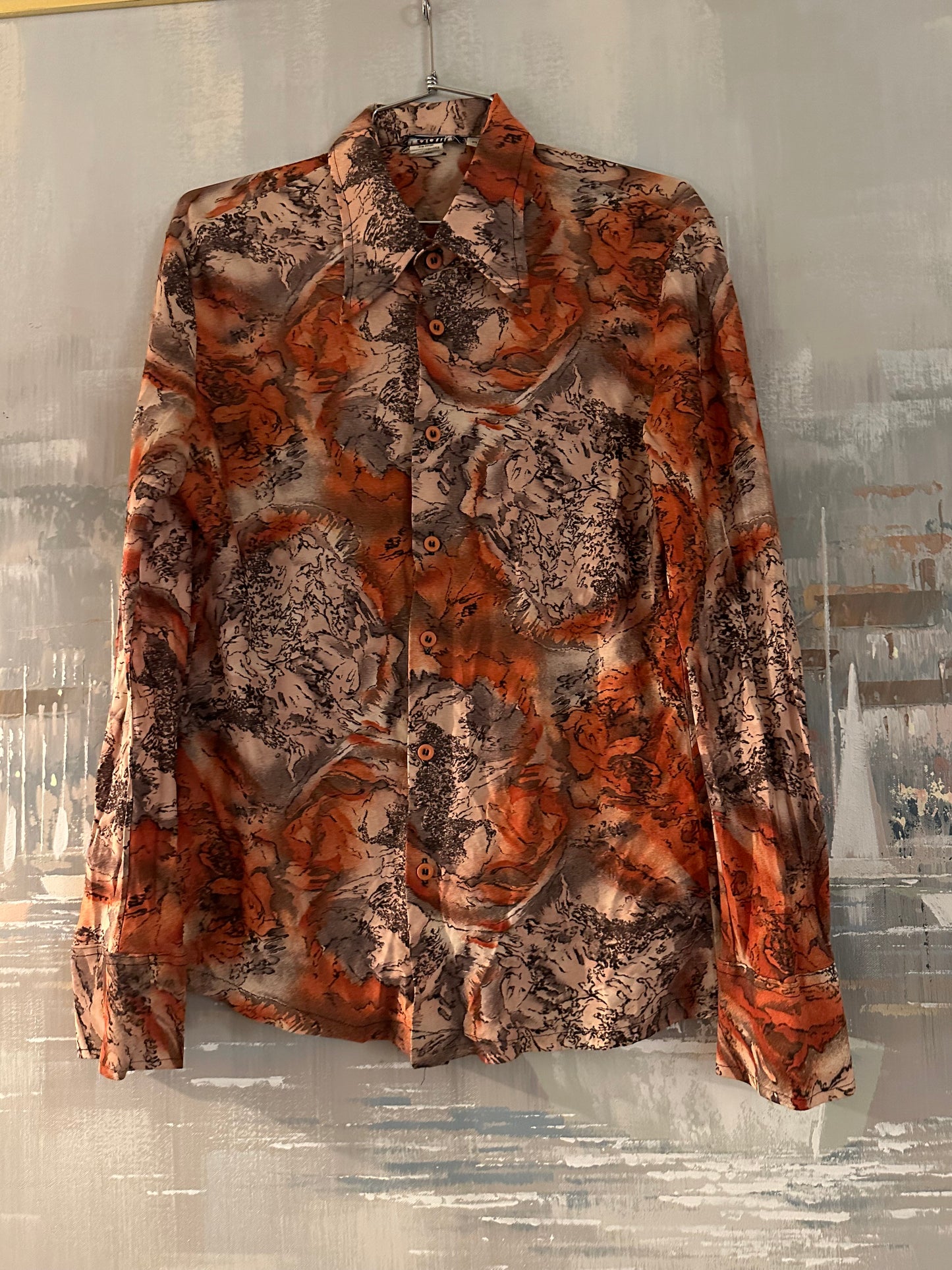 70s Orange Disco Shirt