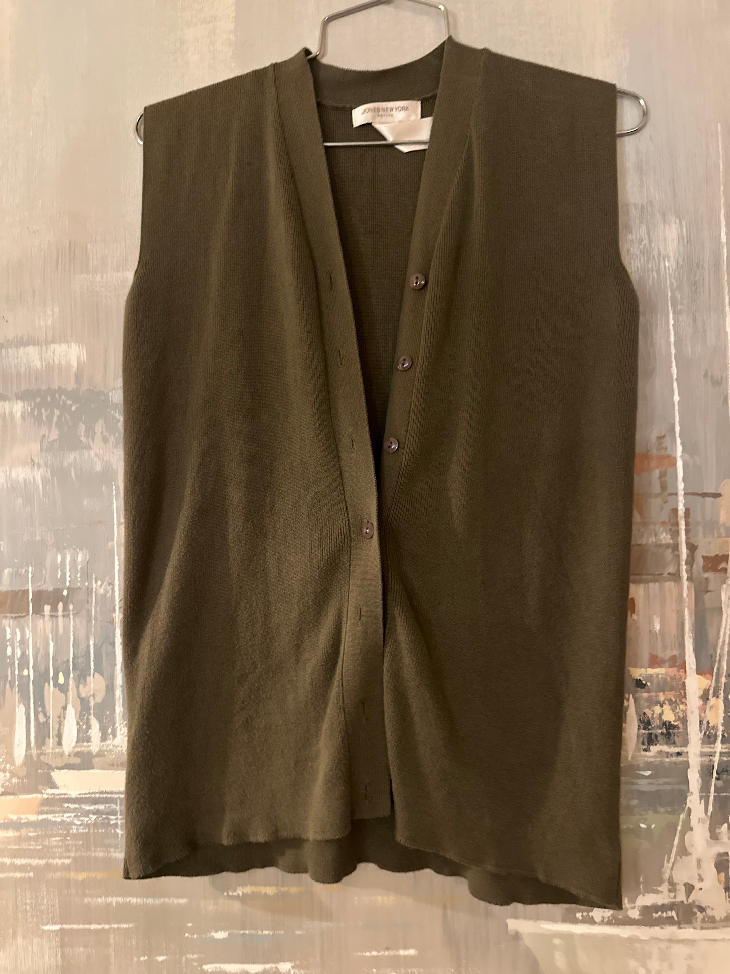 90s Green Sweater Vest- Jones New York