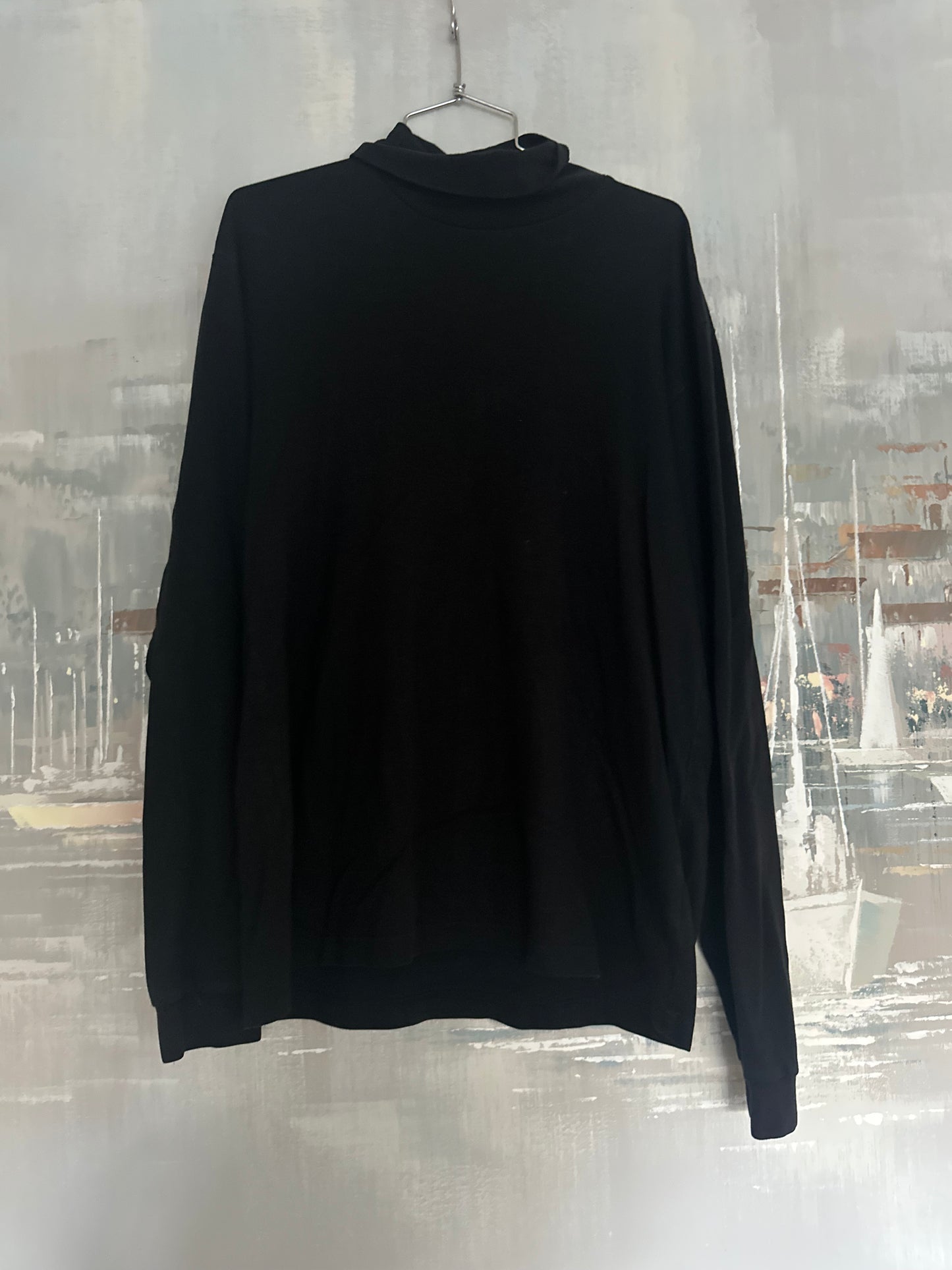 90s Black Turtle Neck - Eddie Bauer