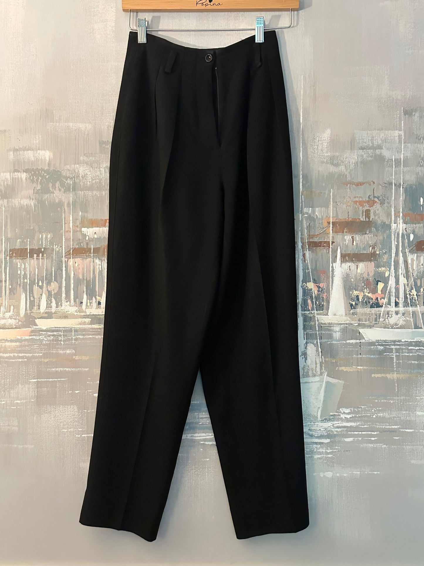 90s Black Pleated Trousers