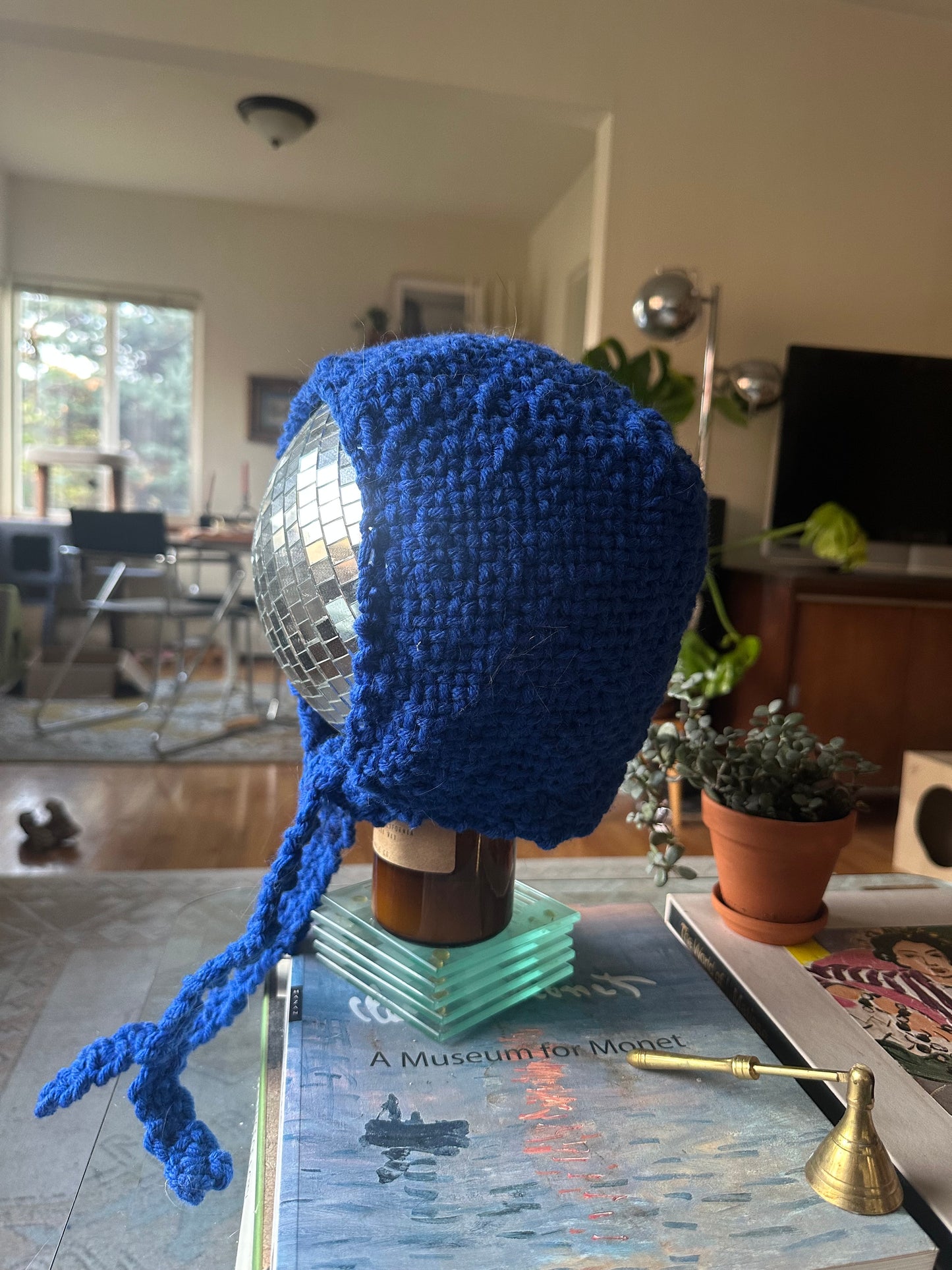 Hand Woven Bonnet/Balaclava- Blue 1