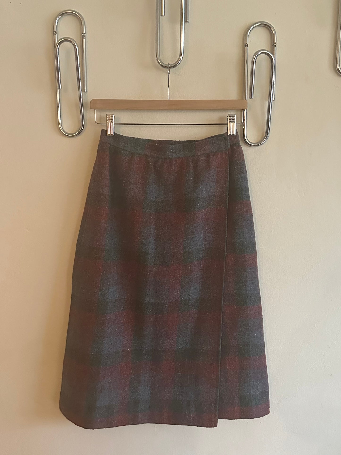 90s Wool Plaid Skirt
