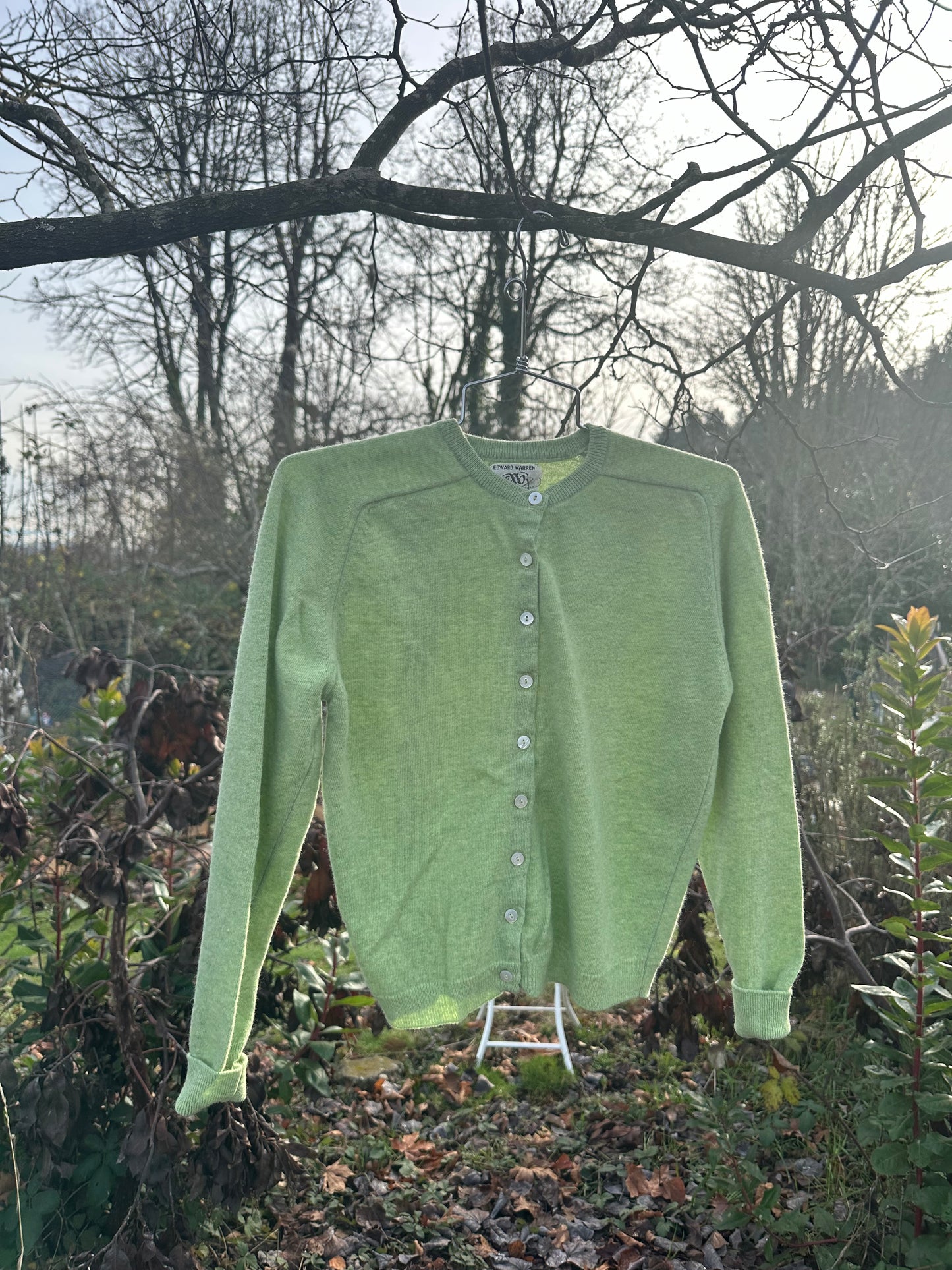 60s/70s Green Wool Cardigan