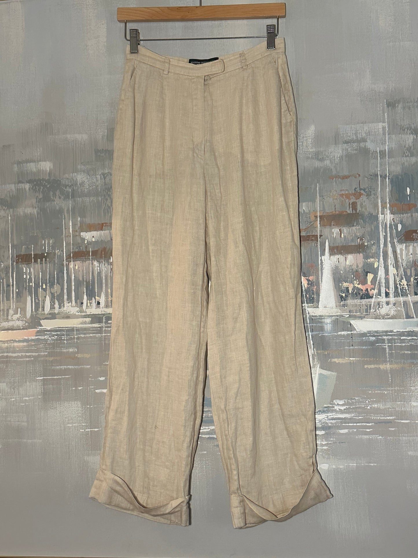 90s Tan Linen Pants