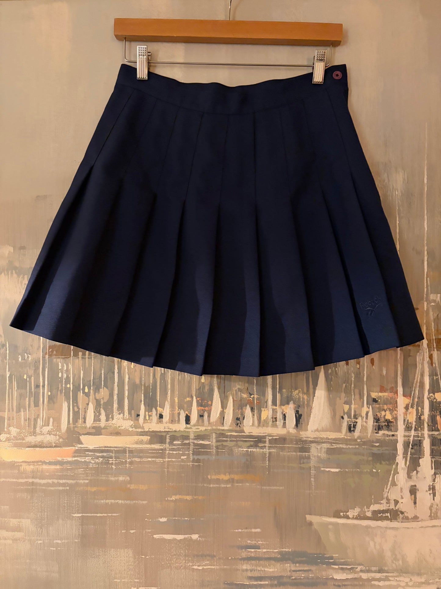 90s Blue Pleated Reebok Skirt
